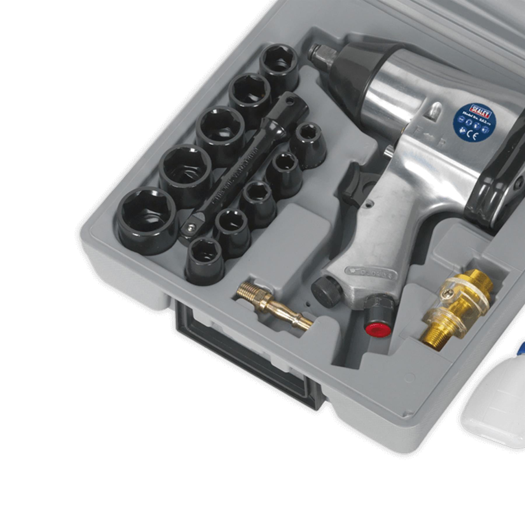 Sealey Air Impact Wrench Kit with Sockets 1/2"Sq Drive