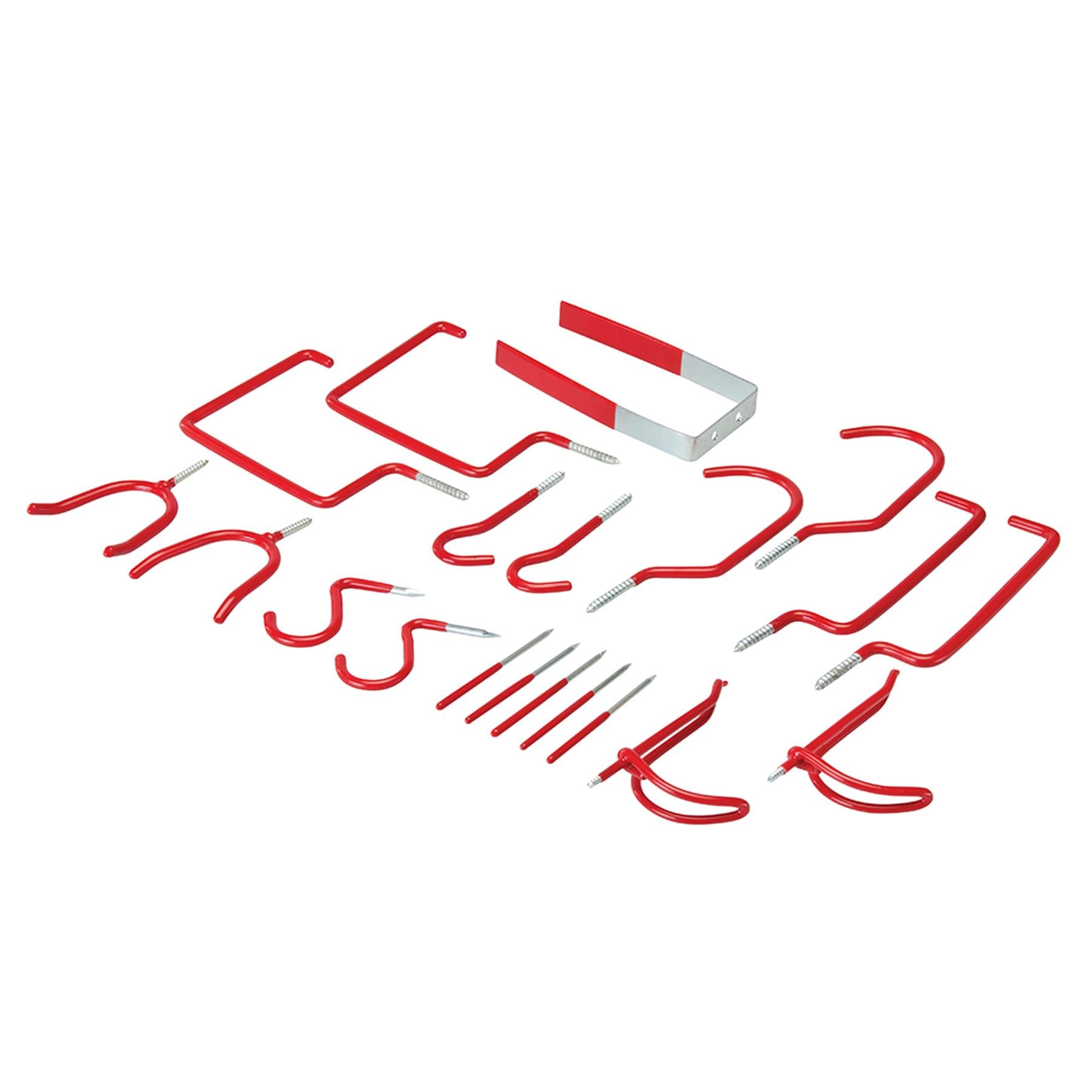 20Pce Assorted Storage Hooks Pack Zinc-Plated Finish For Corrosion Resistance