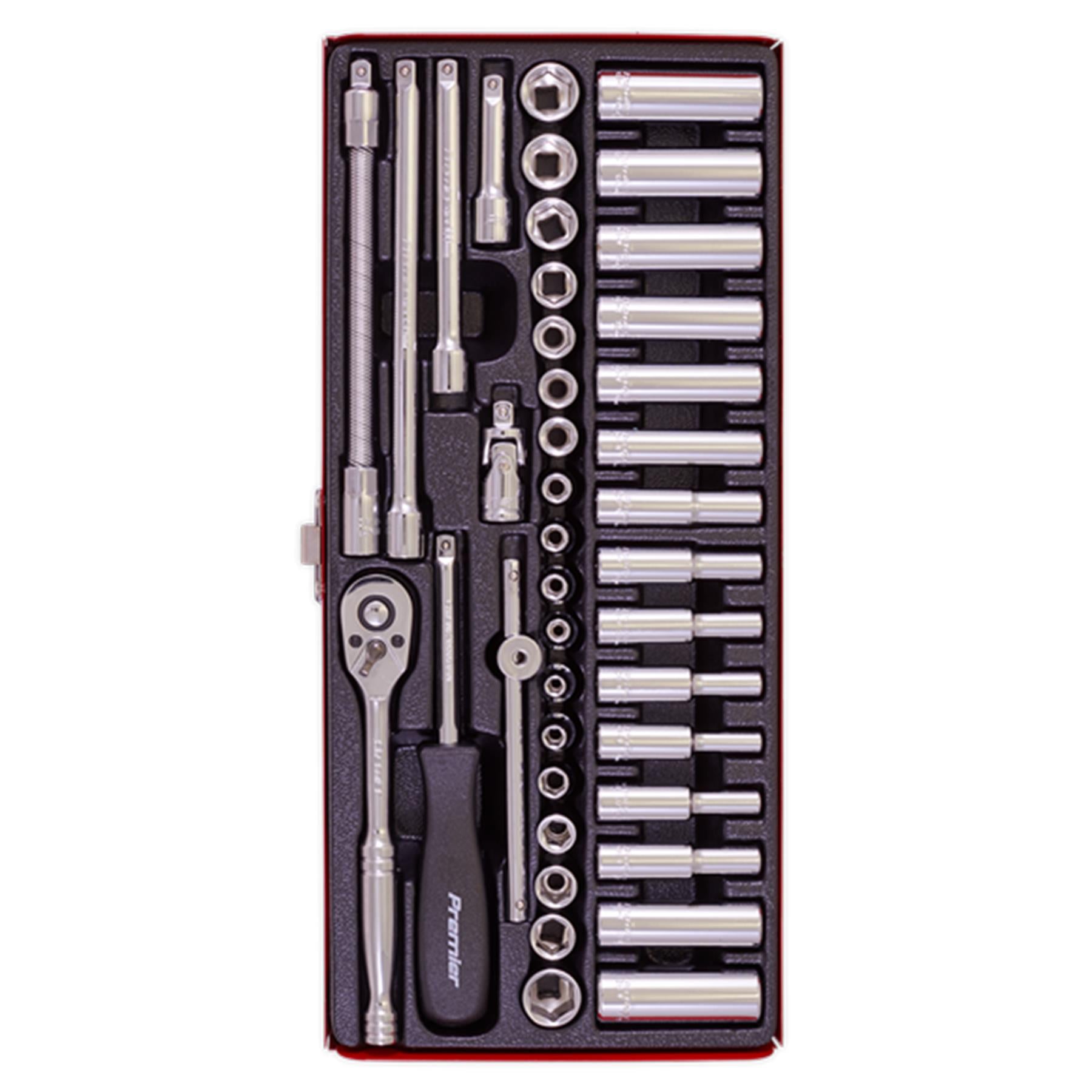 Sealey Socket Set 41pc 1/4"Sq Drive 6pt WallDrive� - Metric/Imperia