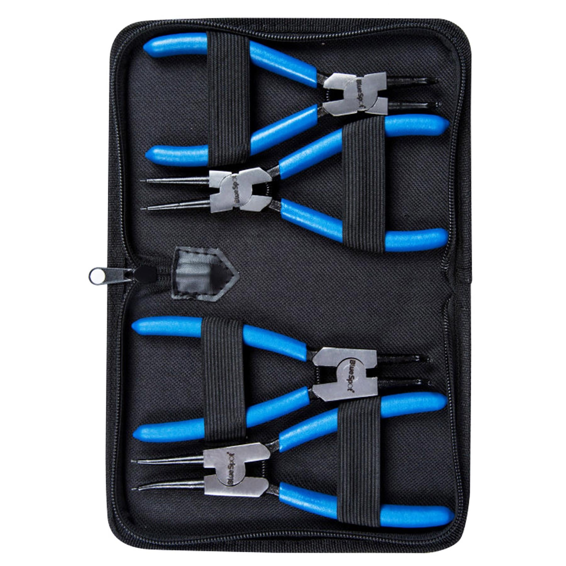 Bluespot 4pc Circlip Snap Ring Pliers Internal External Bent Straight Plier Set
