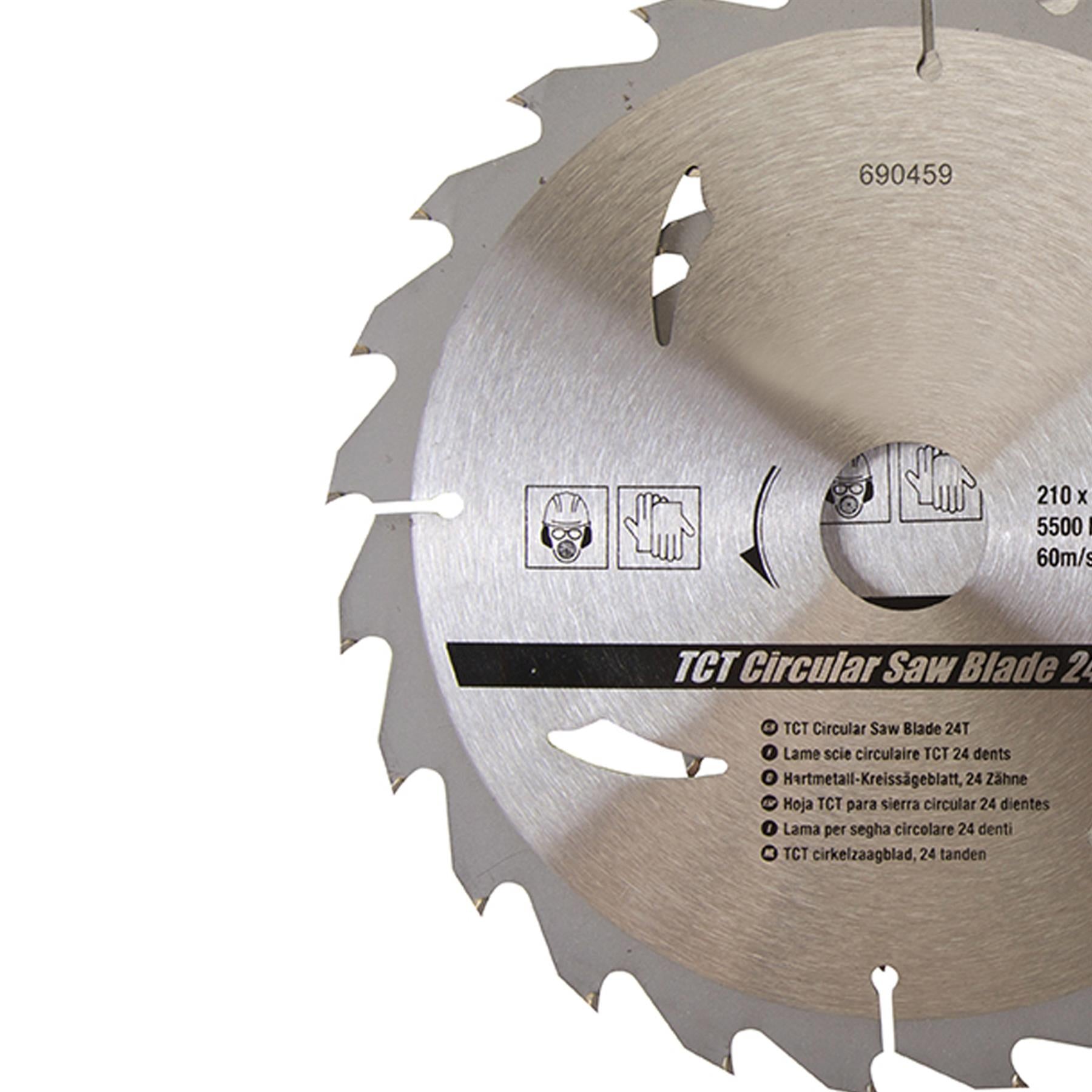 3 Piece TCT Circular Saw Blade Set 210 x 30 - 25, 16mm Rings