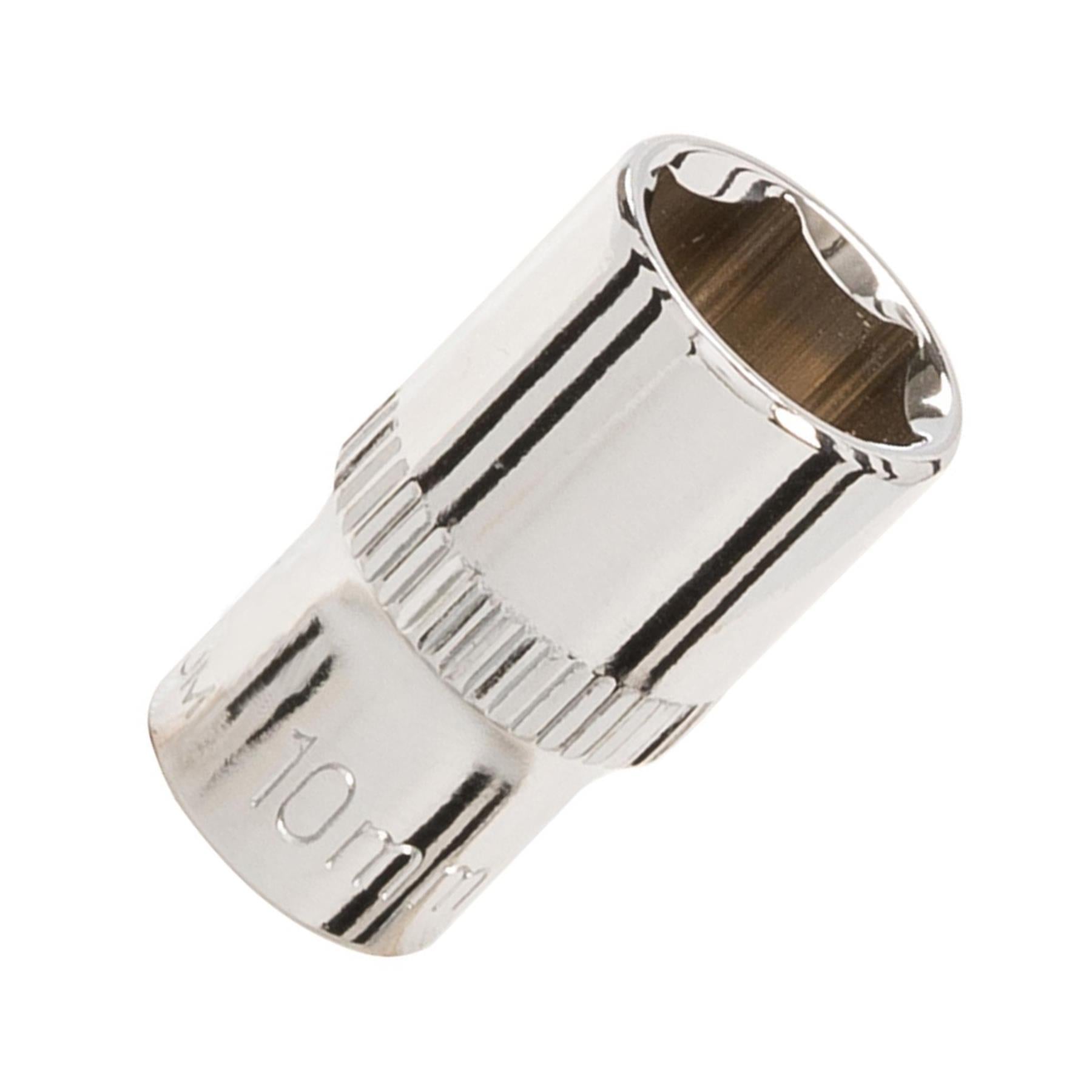 Quality Socket 1/4" Drive Metric Hex Square 10mm Individual Hex Polished Crv