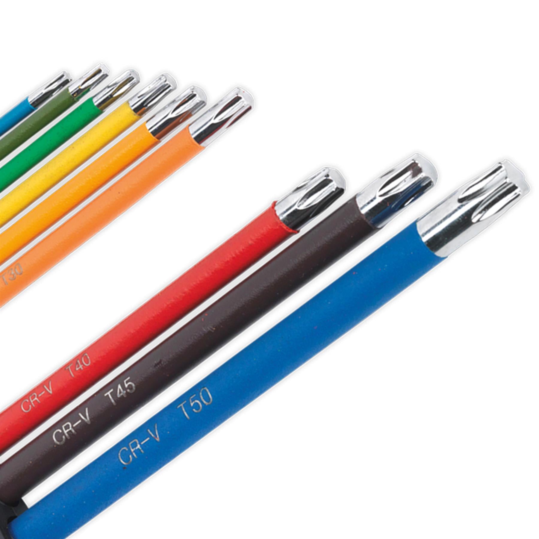 Sealey TRX-Star* Key Set 9pc Colour-Coded Extra Long