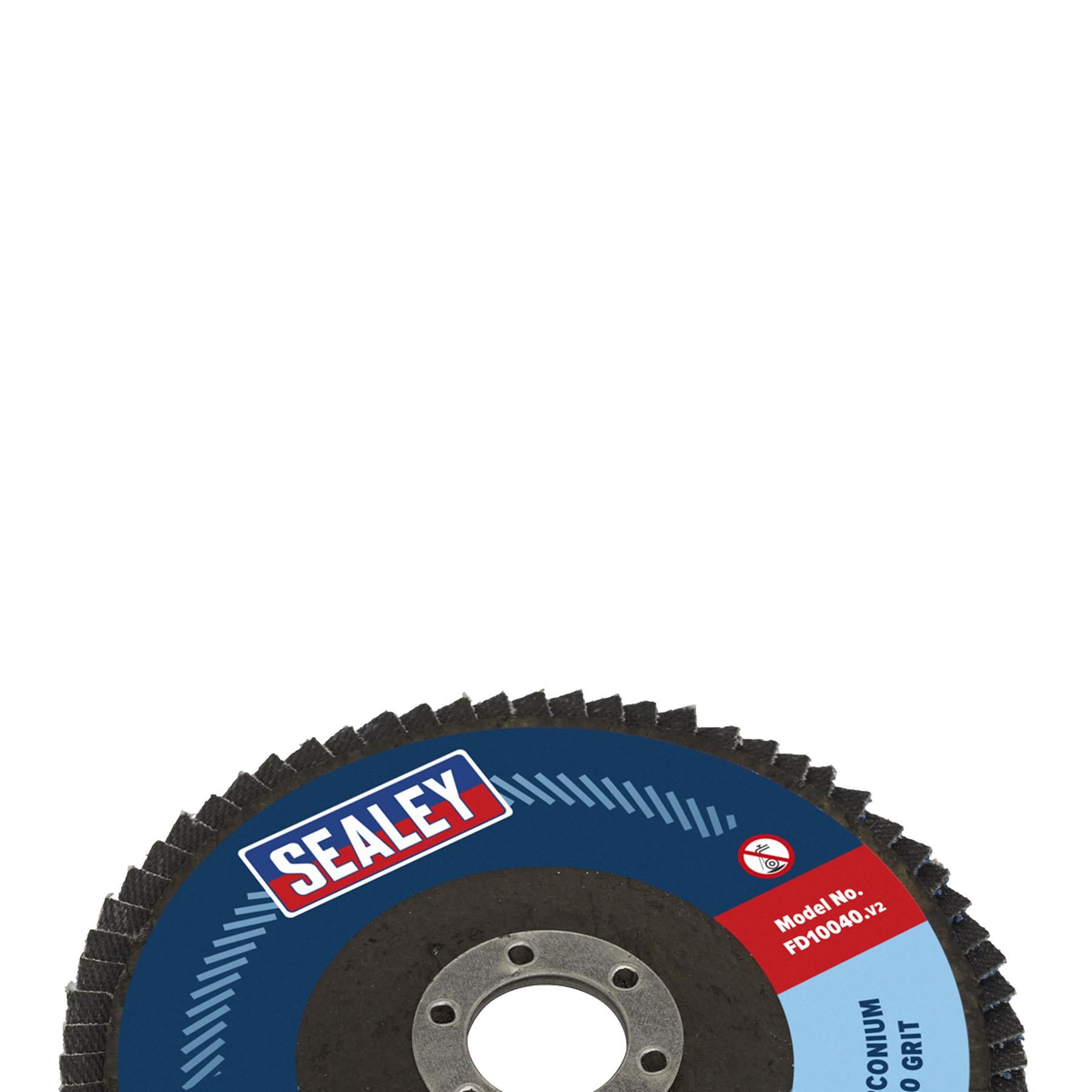Sealey Flap Disc Zirconium �100mm 16mm Bore 40Grit