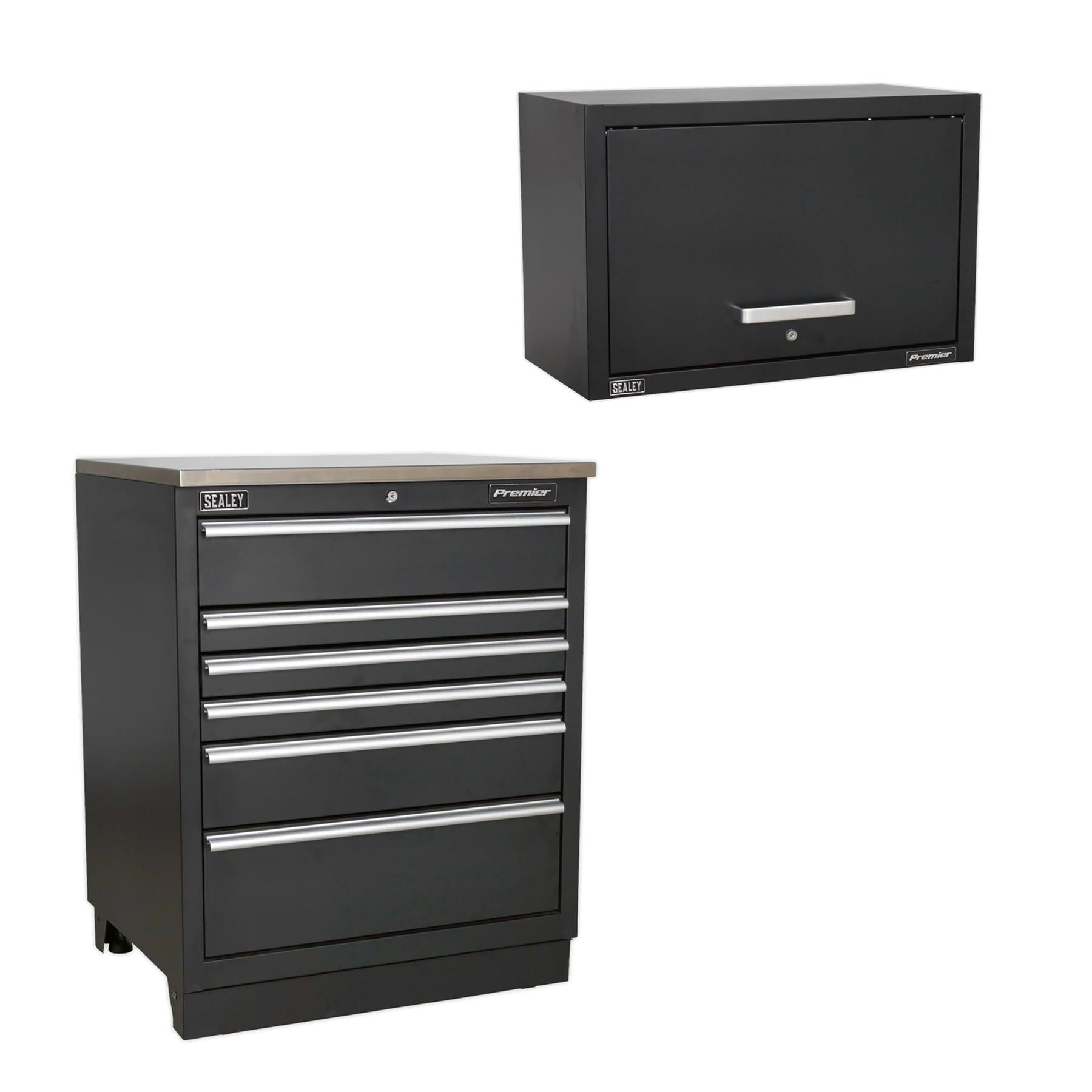 Sealey Premier 1.7m Corner Storage System - Oak Worktop