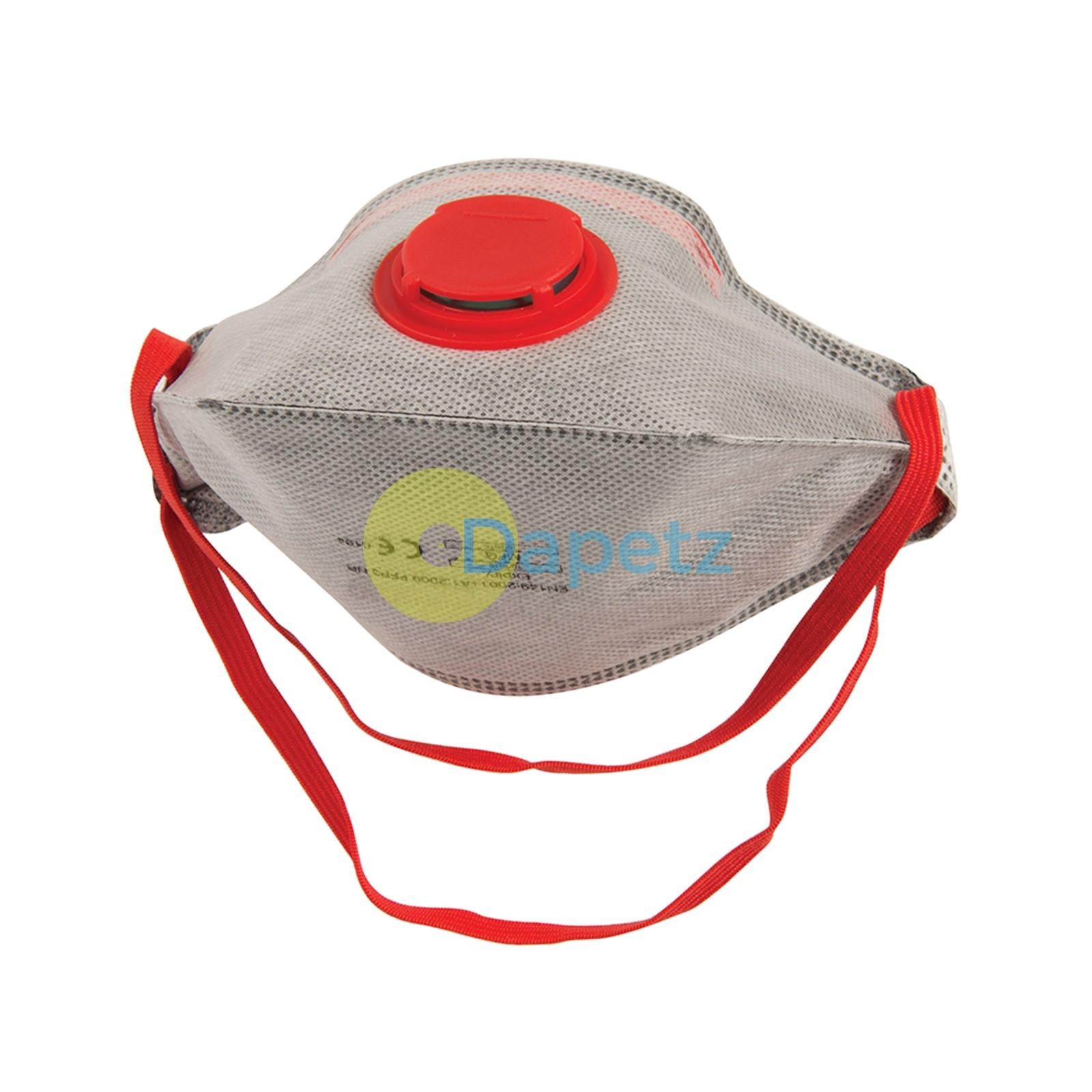 5x FFP3 Mask Dust Face Masks Fold Flat Valved Asbestos Respirator Disposable