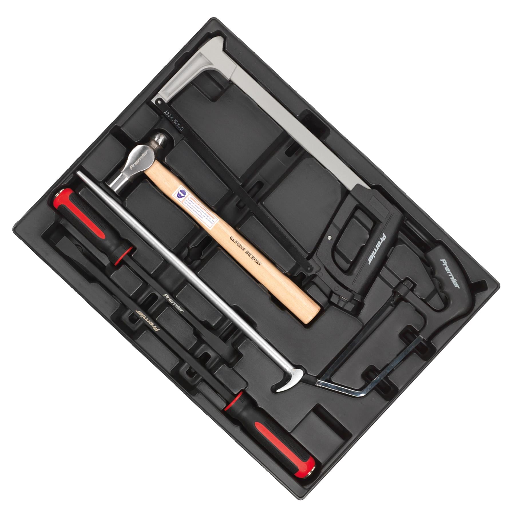 Sealey Tool Tray with Pry Bar, Hammer & Hacksaw Set 6pc