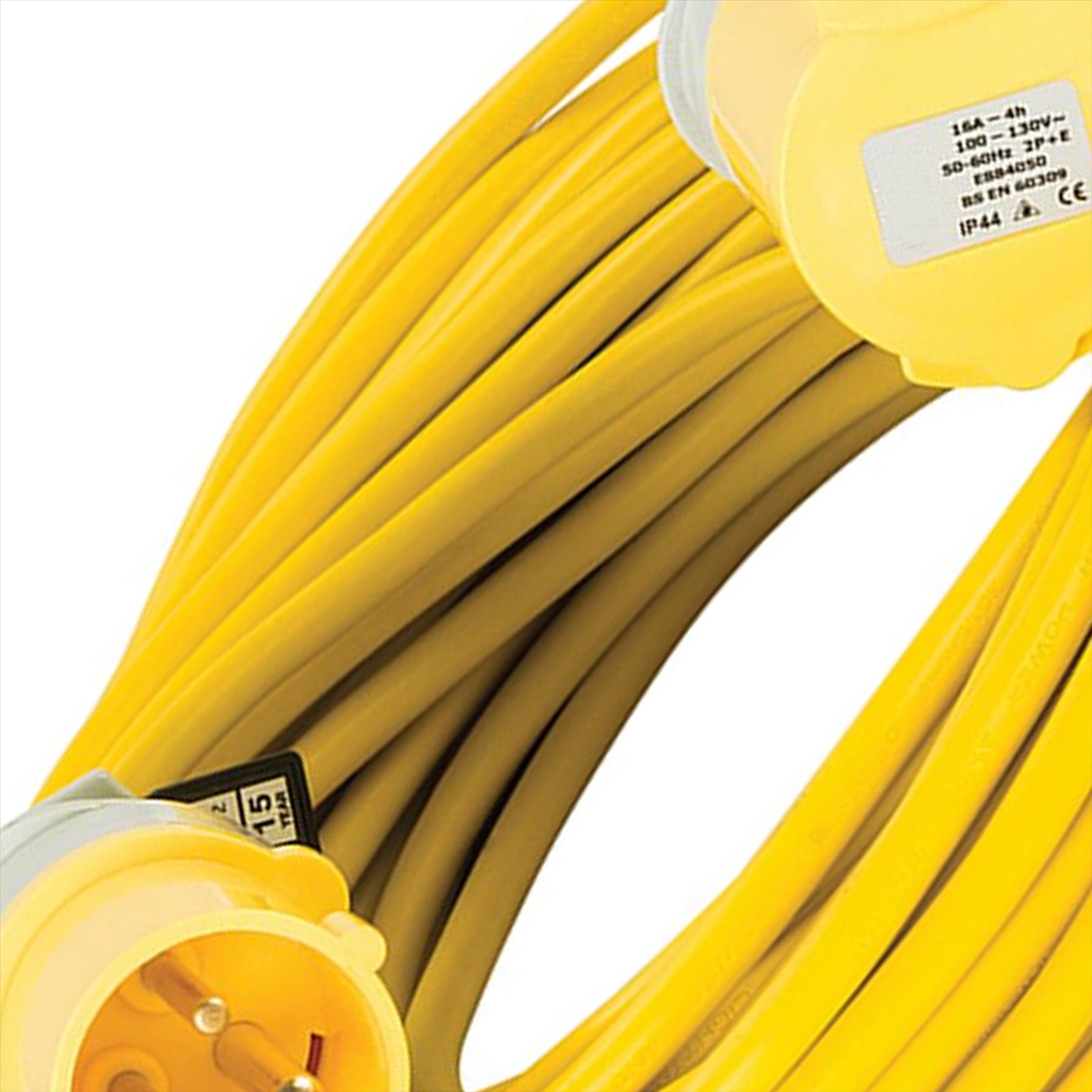 Defender Extension Lead Yellow 1.5mm2 16A 25m 110V