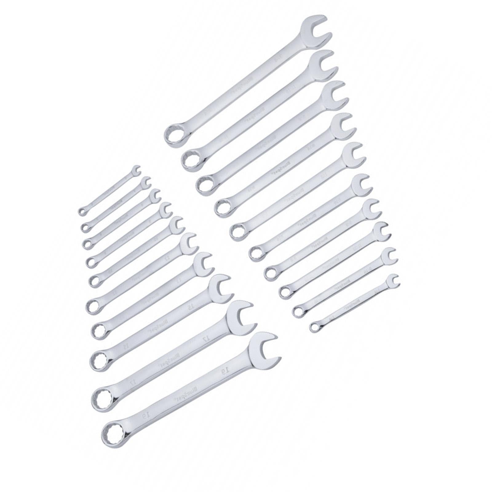 BlueSpot 32pc Assorted Spanner Set Imperial Metric Stubby Wrench 6-19mm Fully Polished