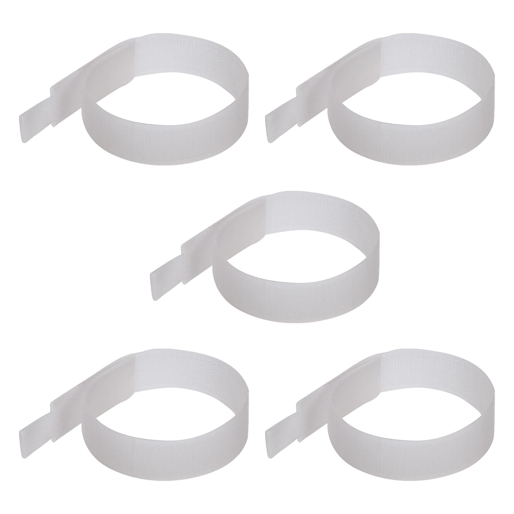 5 x Hook and Loop 150mm White Nylon strap strapping Cable Ties with buckle Band luggage Strap