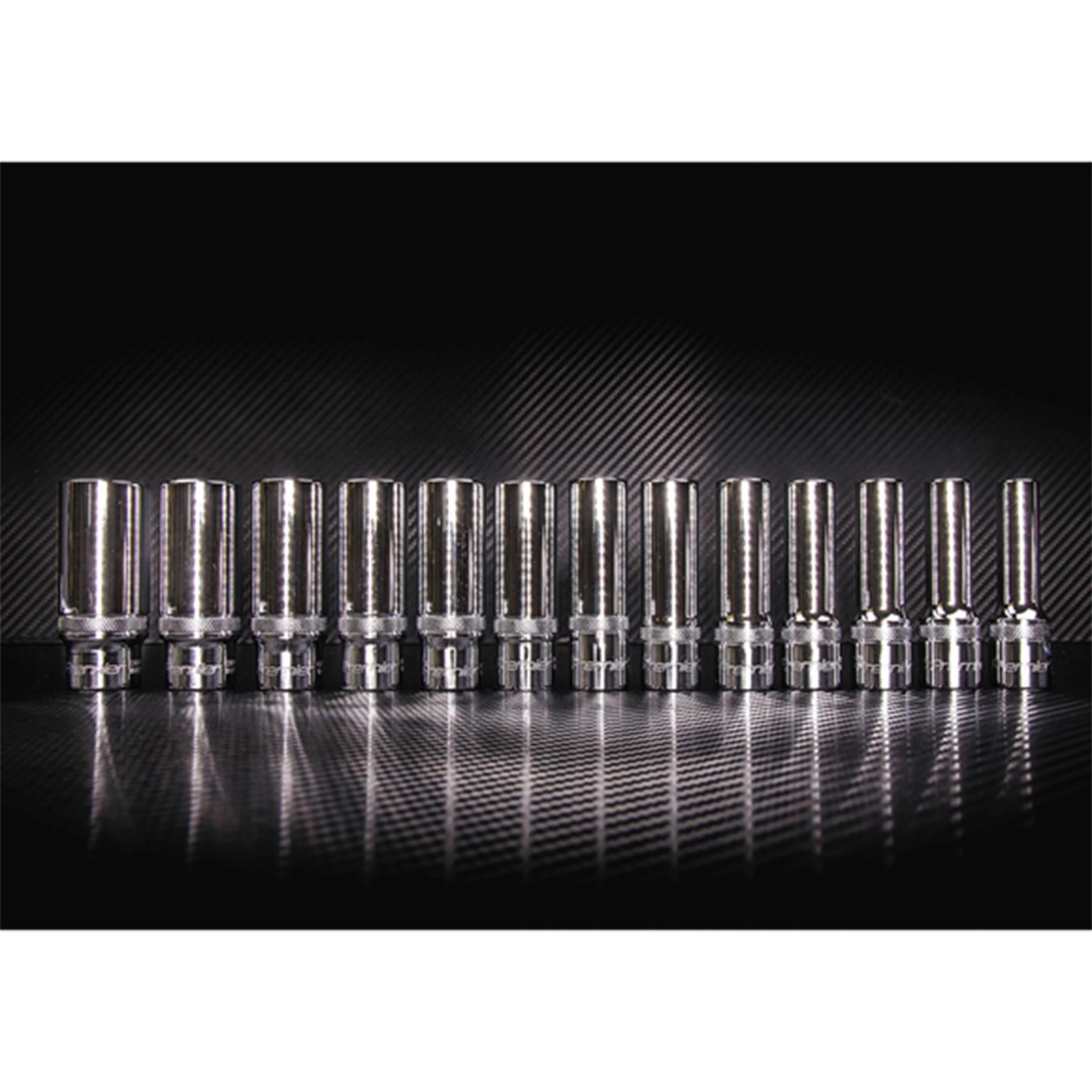 Sealey Deep Lock-On Socket Set 1/2" Sq Dr 13pc 10-24mm 6pt Metric Long Reach