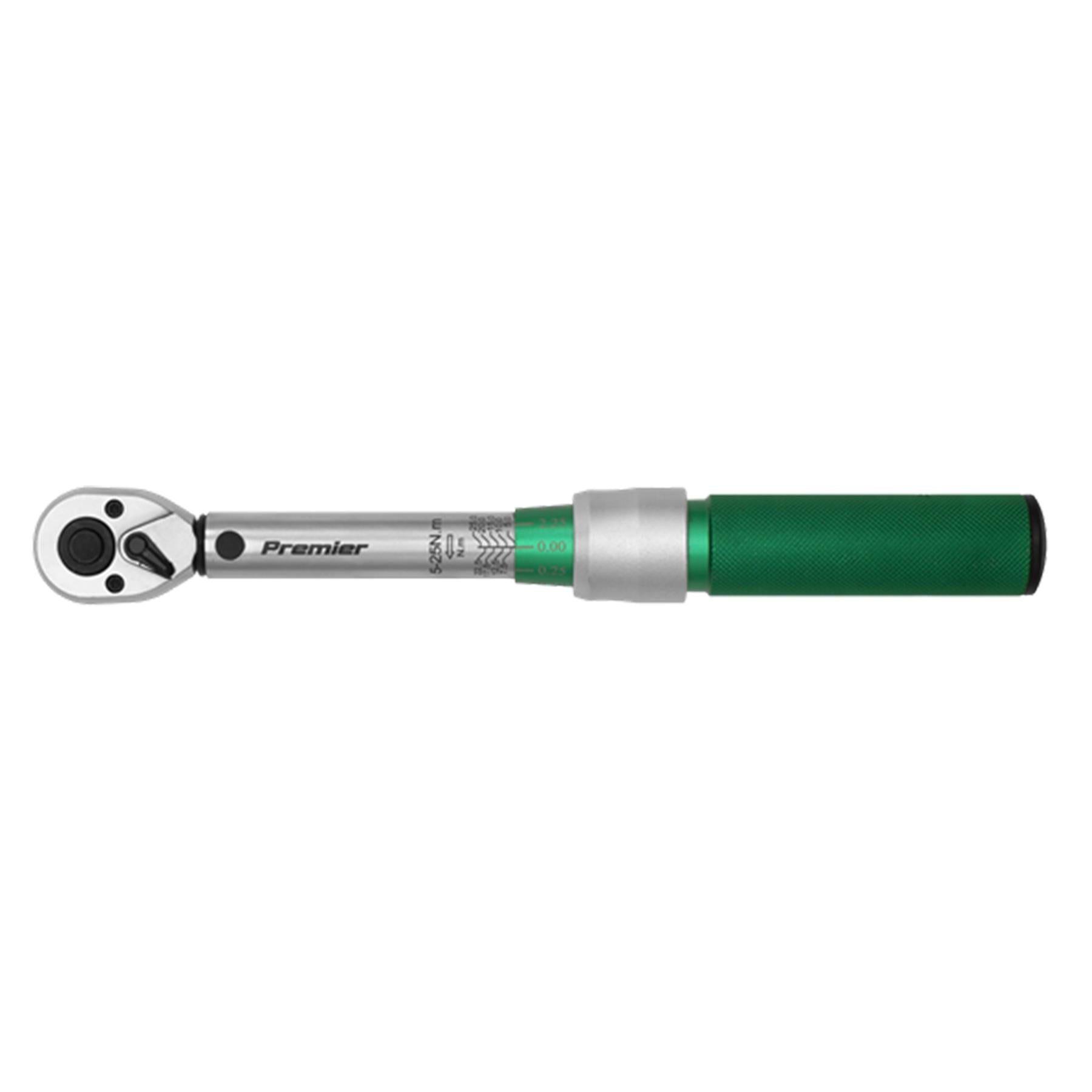 Sealey Torque Wrench Micrometer Style 1/4"Sq Drive 5-25Nm-Calibrate