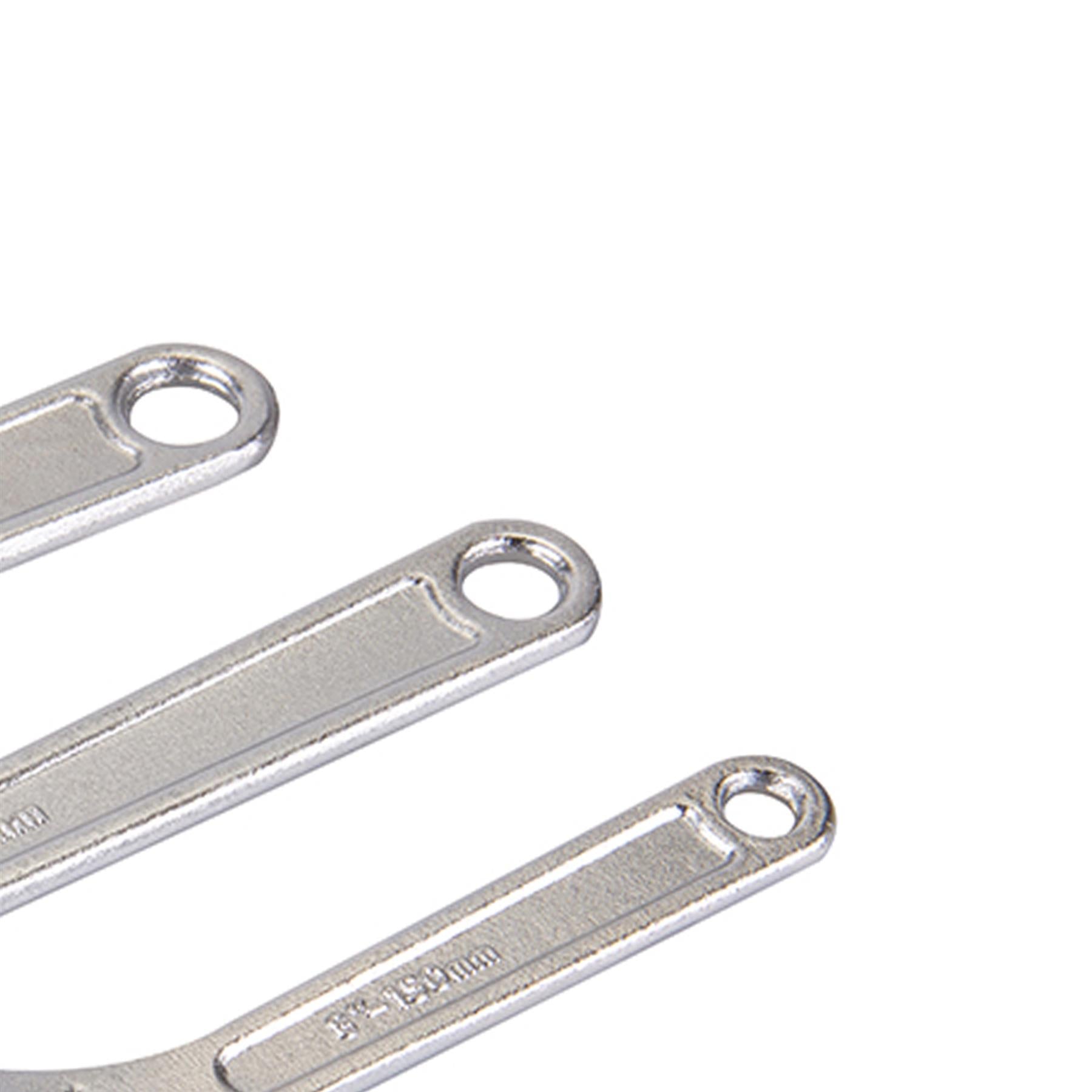 3Pce Adjustable Wrench Set 150, 200 & 250mm Chrome-Plated Carbon Steel