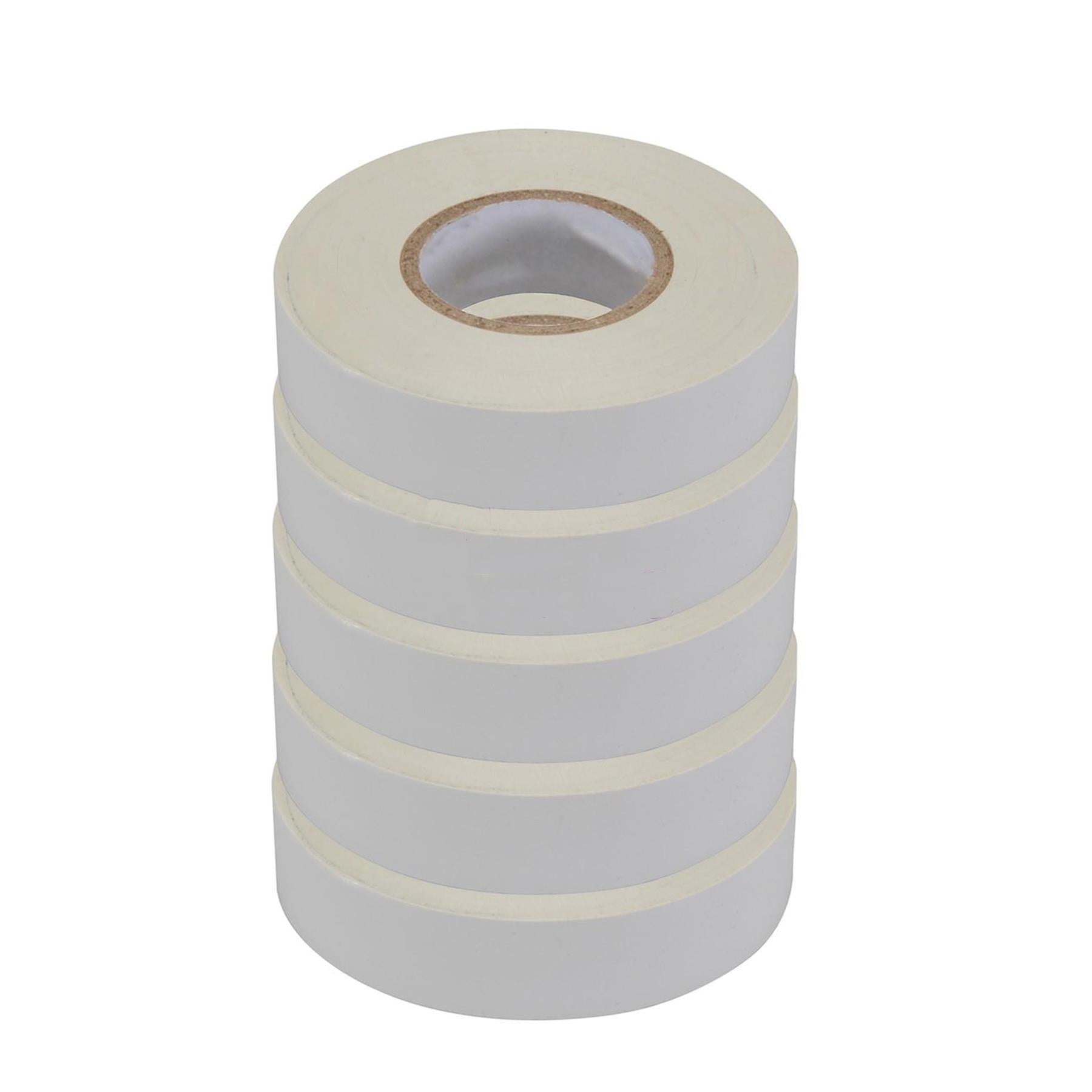Electrical Pvc Insulation Insulating Tape 22m Flame Retardant Rolls White 5 Rolls