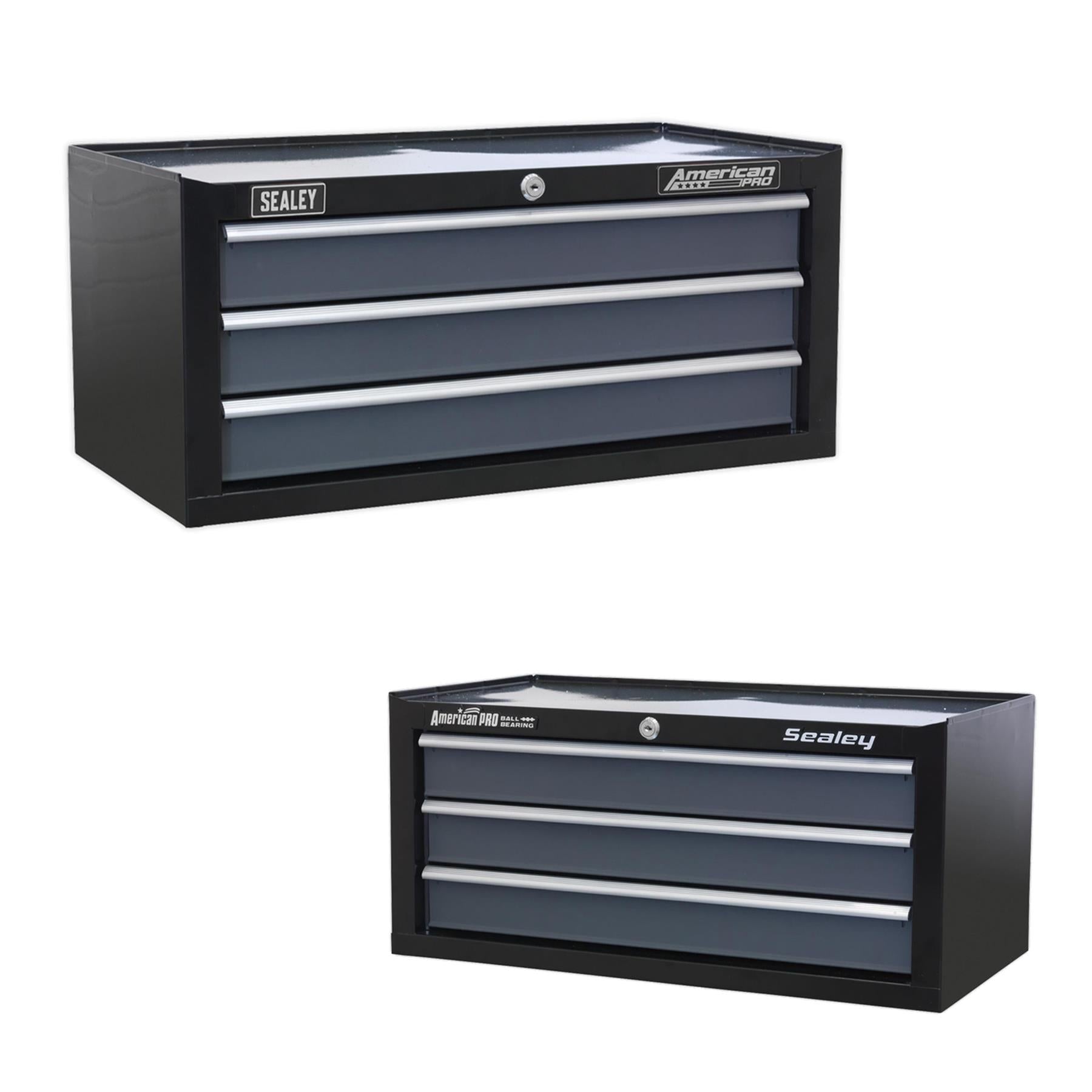 Sealey Mid-Box 3 Drawer with Ball Bearing Slides - Black/Grey