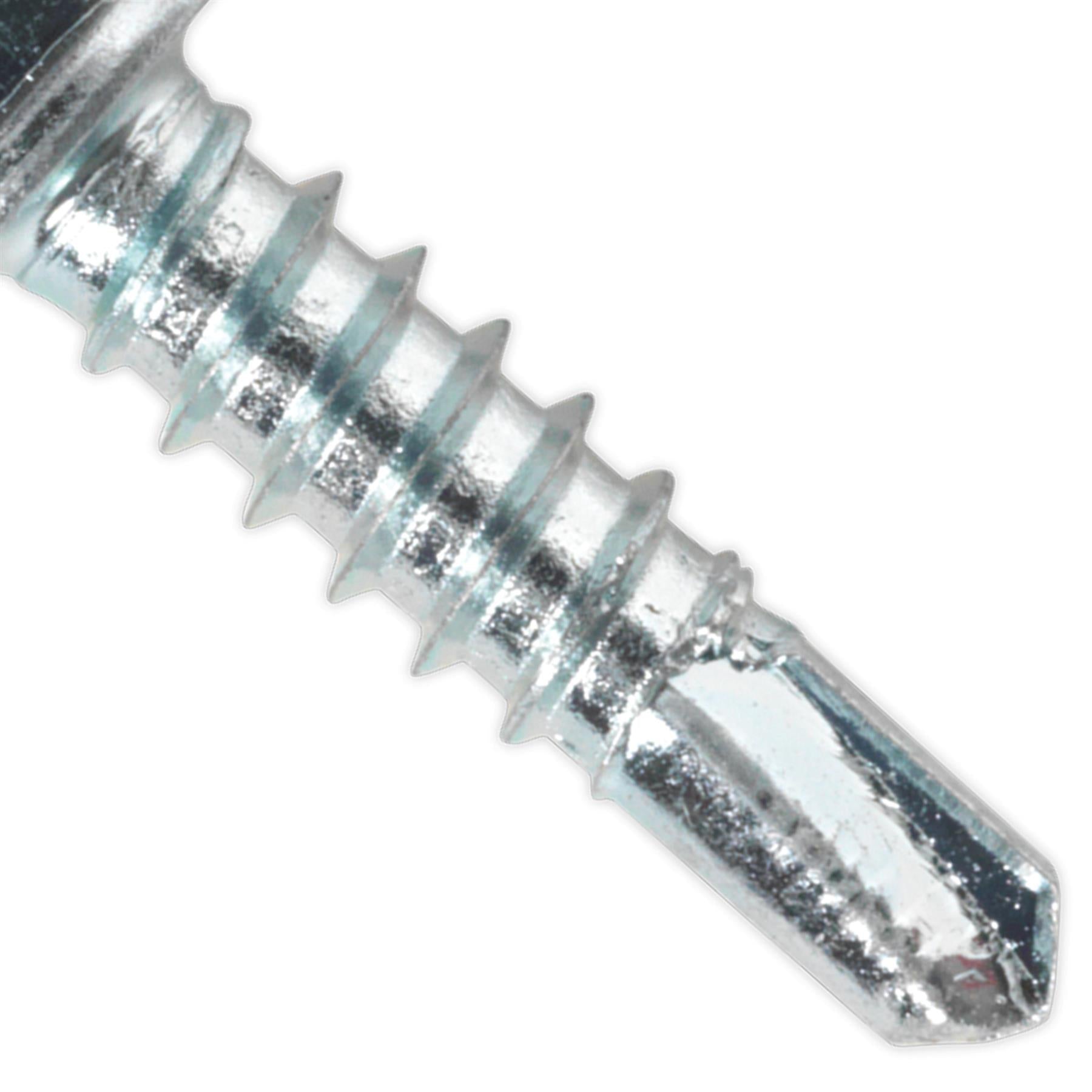 Sealey Self Drilling Screw 4.8 x 19mm Hex Head Zinc Pack of 100