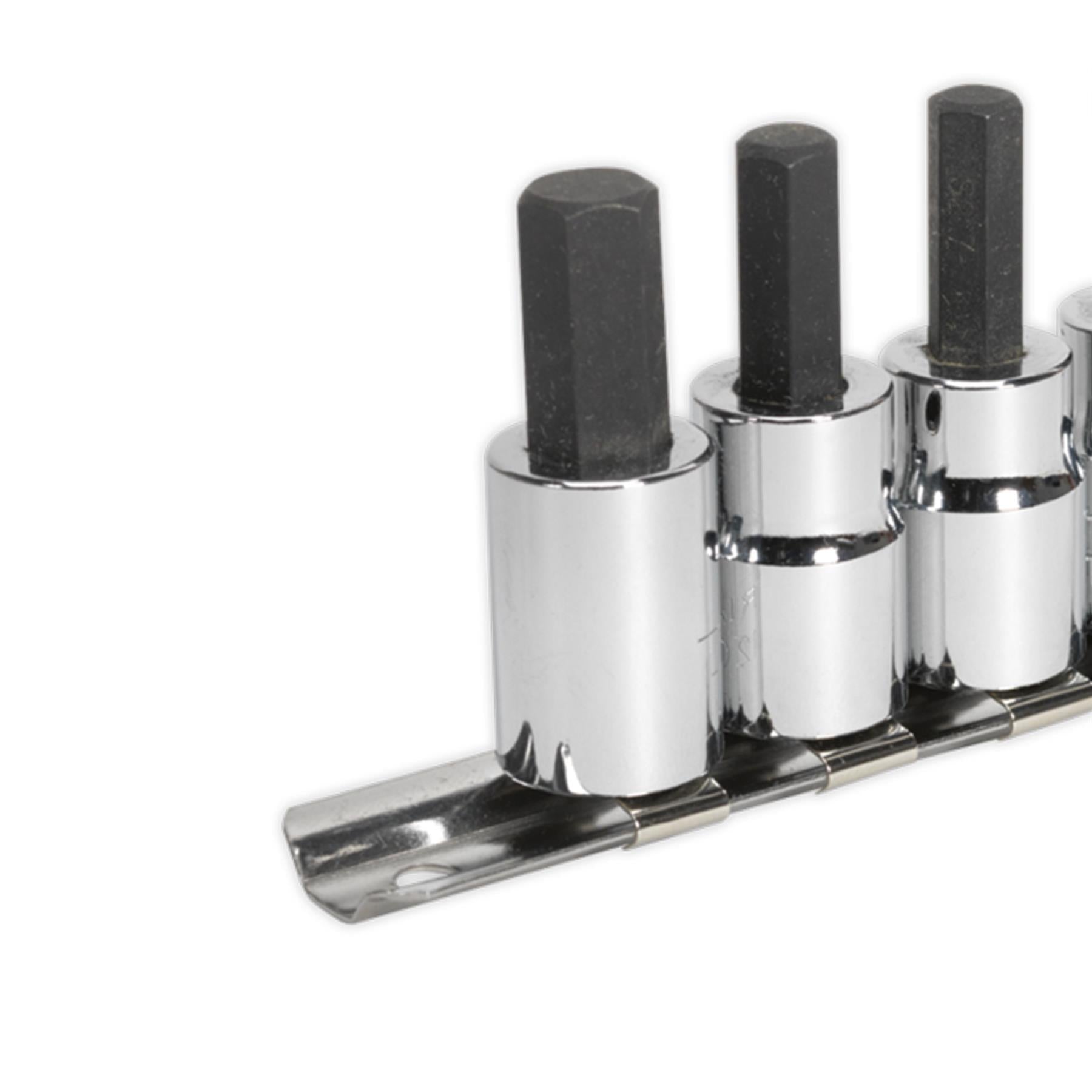 Sealey Hex Socket Bit Set 7pc 3/8"Sq Drive Metric