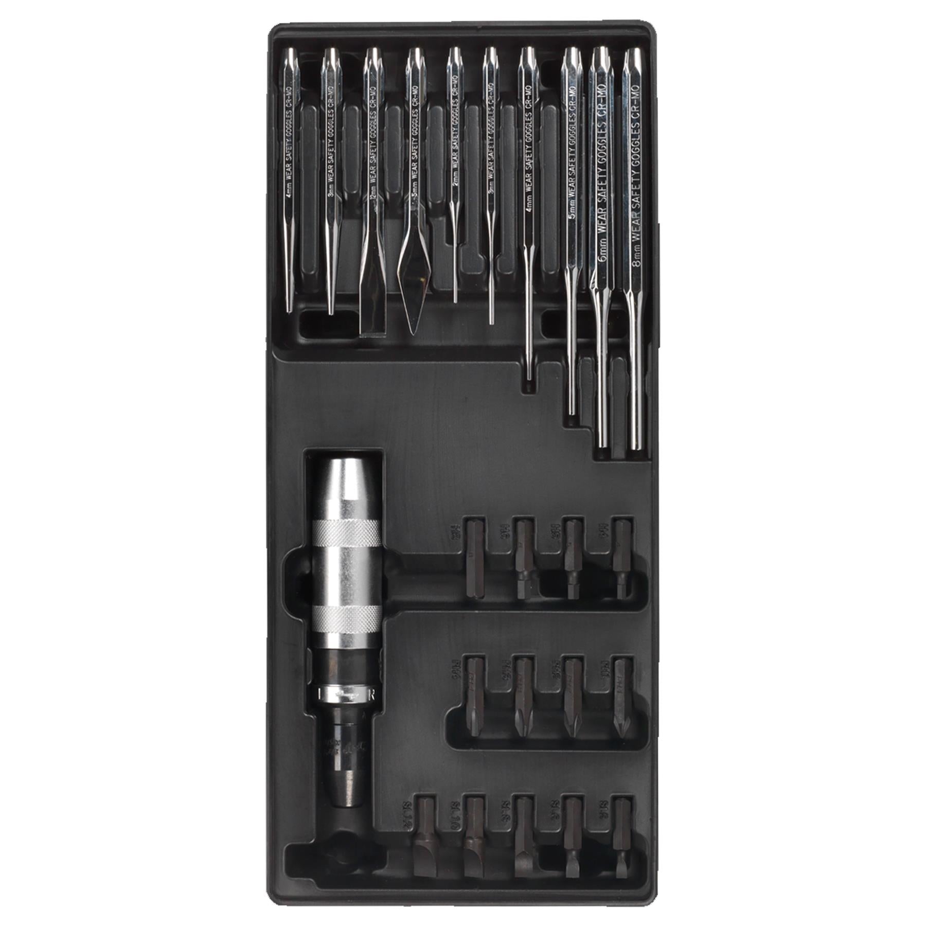 Tool Tray with Punch & Impact Driver Set 25pc Sealey