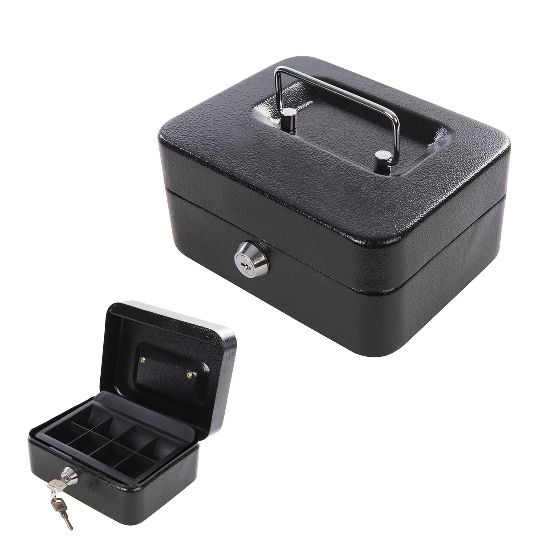 Metal Cash & Valuables Box Keyed 165 x 128 x 80mm Powder Coated Finish