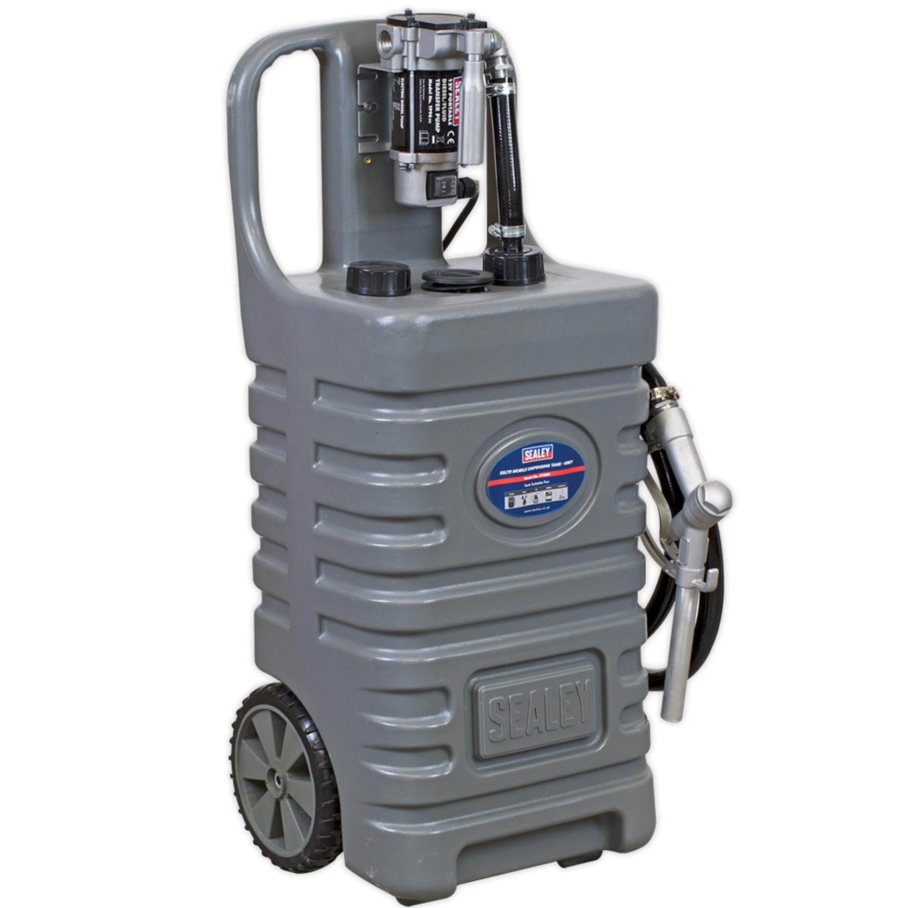 Sealey Mobile Dispensing Tank 55L with Diesel Pump - Grey