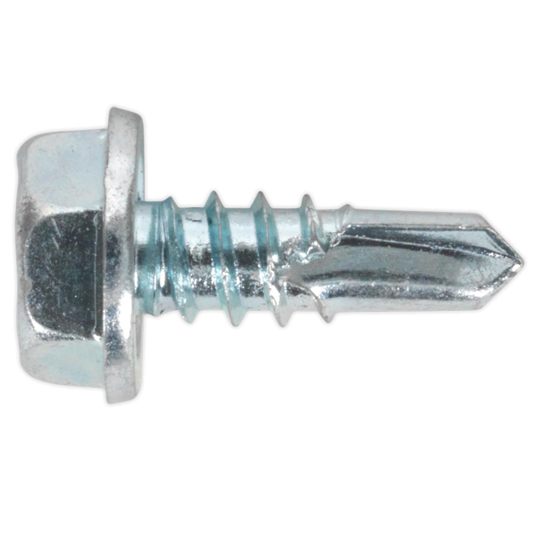 Sealey Self Drilling Screw 4.8 x 13mm Hex Head Zinc Pack of 100