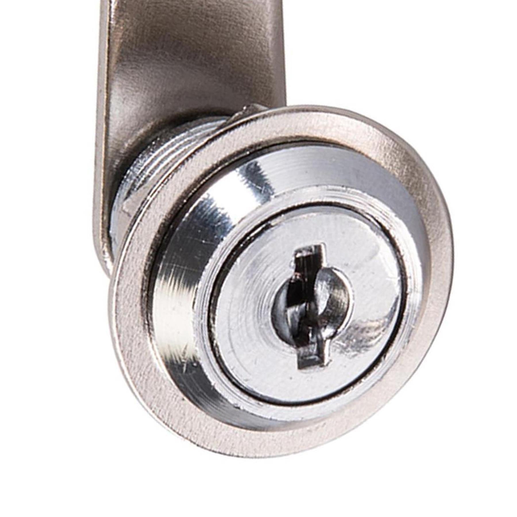 27mm Cam Lock For Filing Cabinet Mailbox Drawer Locker Secure Keys Nickel Plate