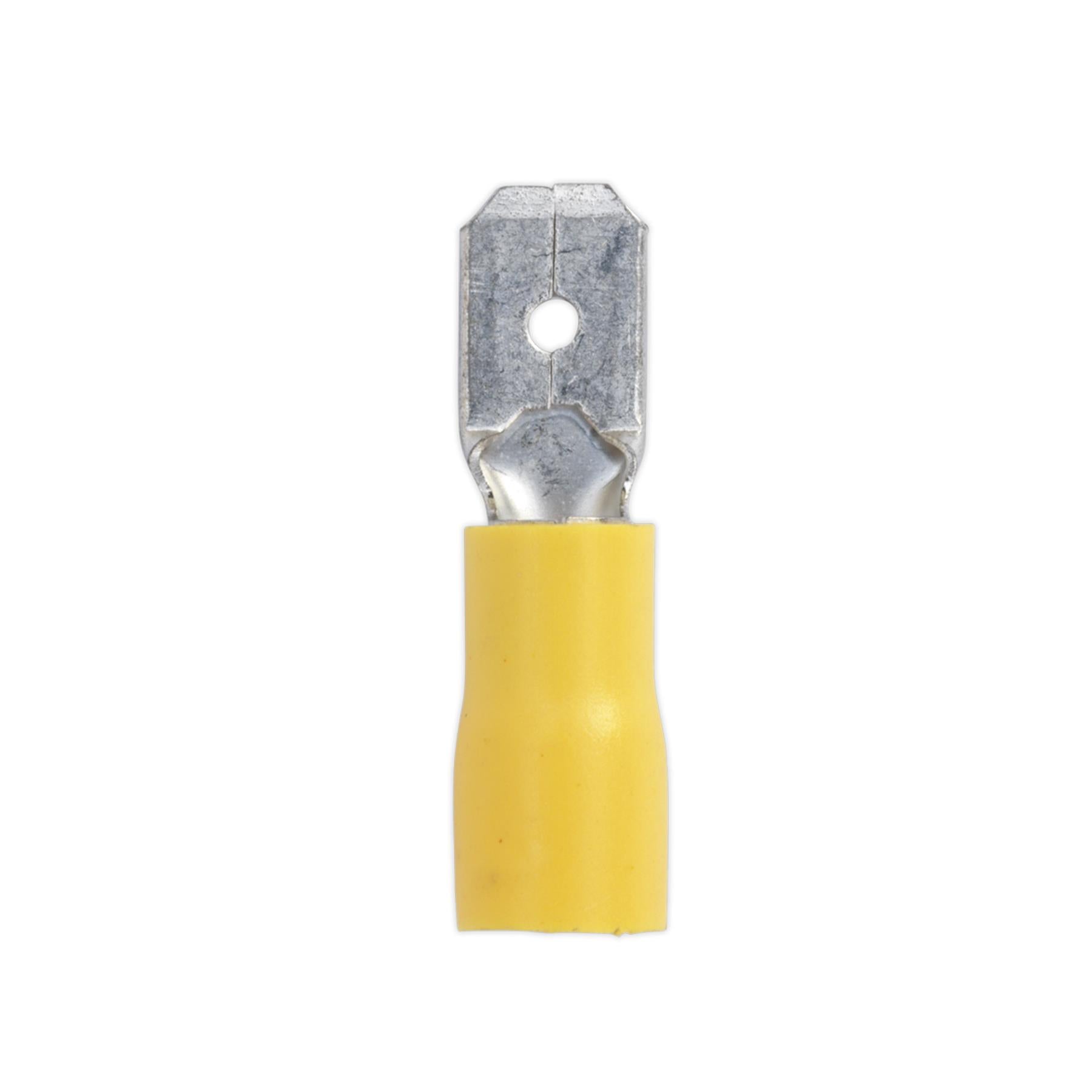 Sealey Push-On Terminal 6.3mm Male Yellow Pack of 100