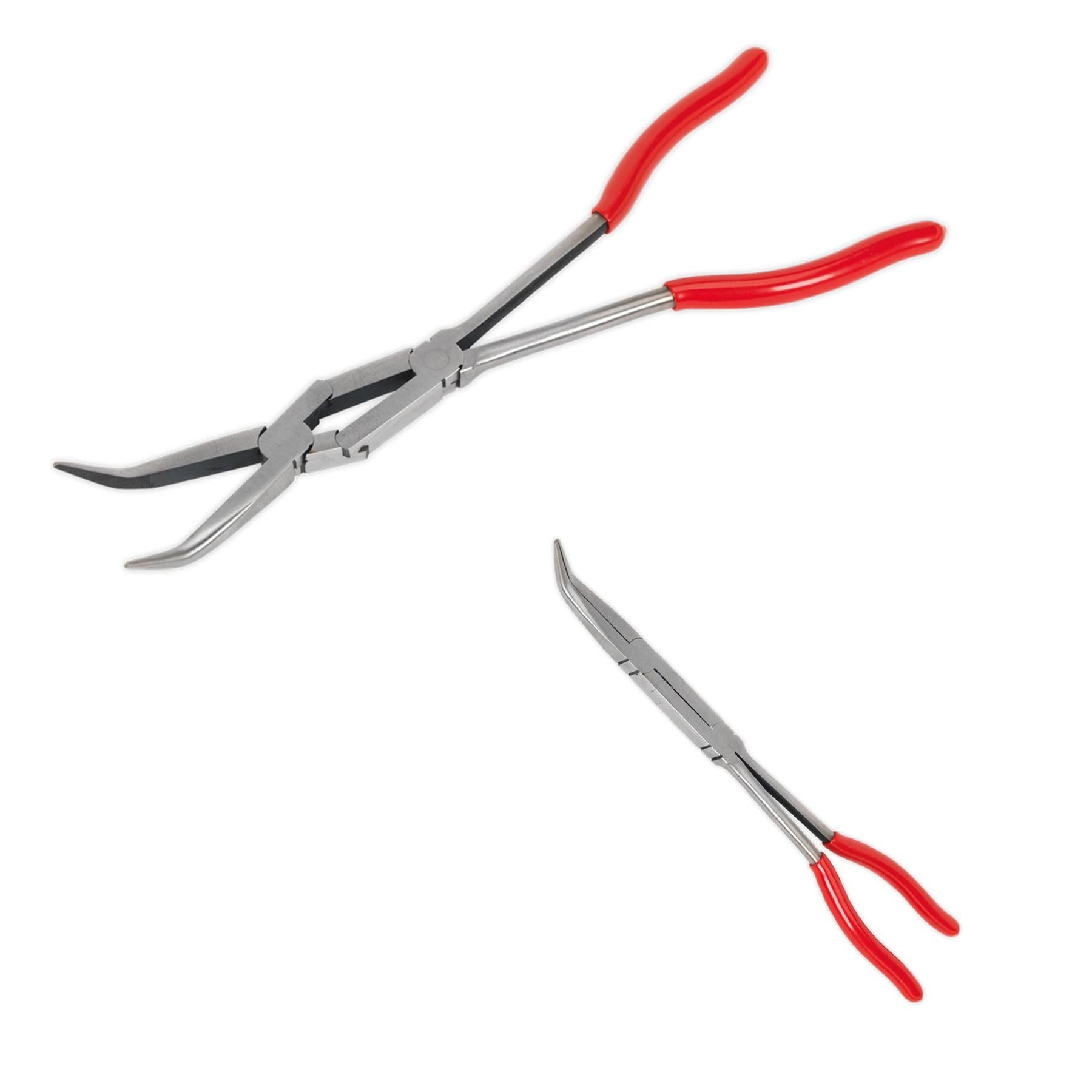 Sealey Flat Nose Pliers Double Joint Long Reach 335mm