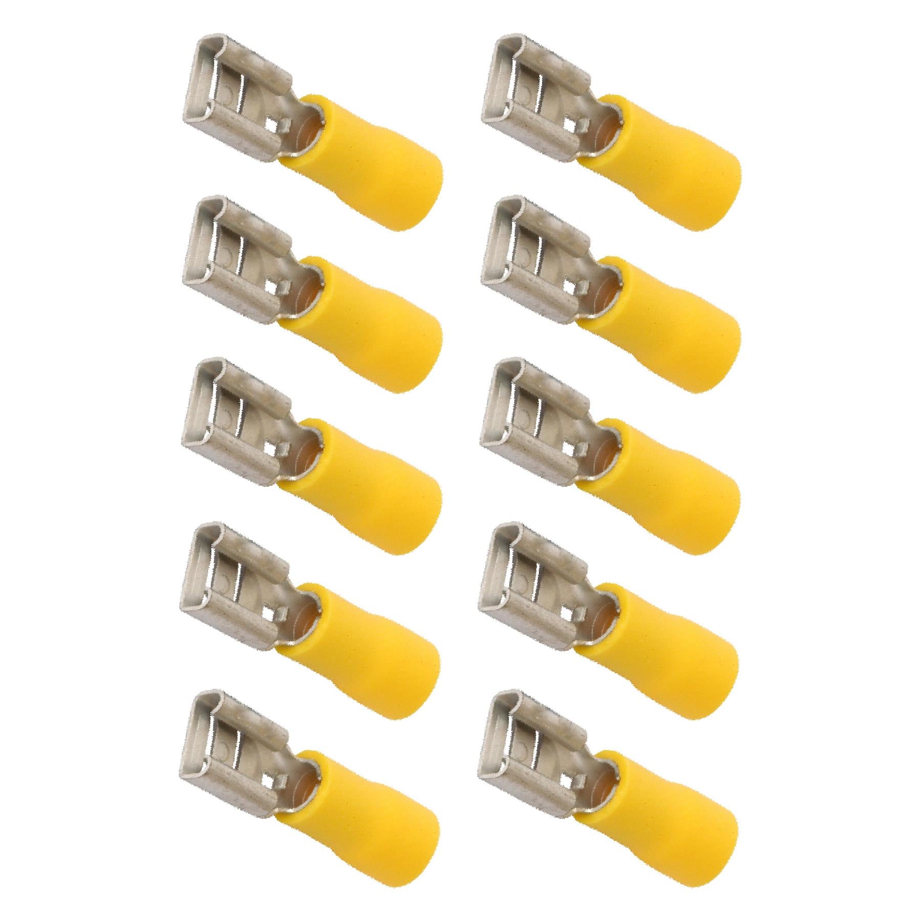 100Pcs Semi- Insulated Female Yellow Terminals Crimp Connector Electrical Terminal