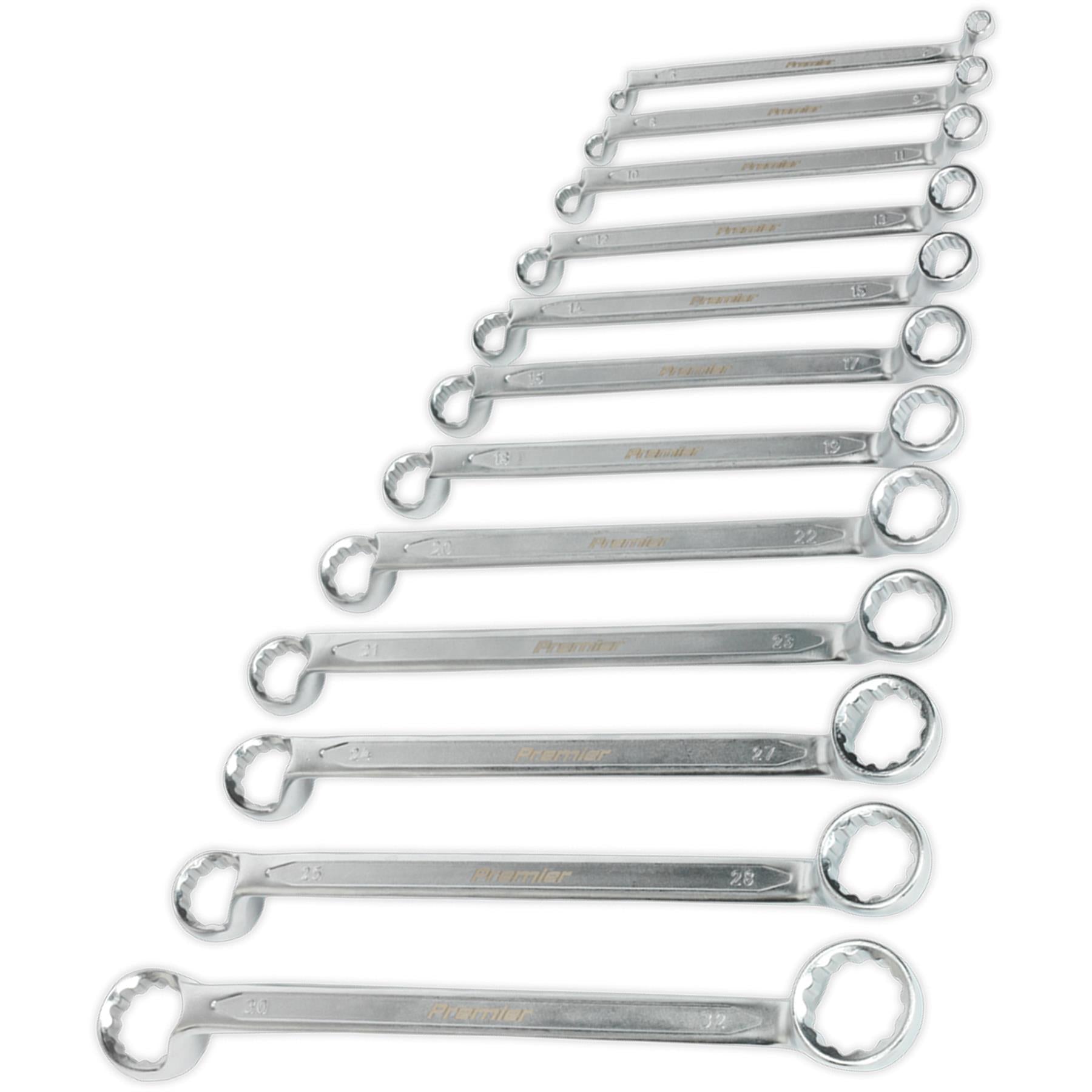Sealey Offset Double End Ring Spanner Set 12pc Metric