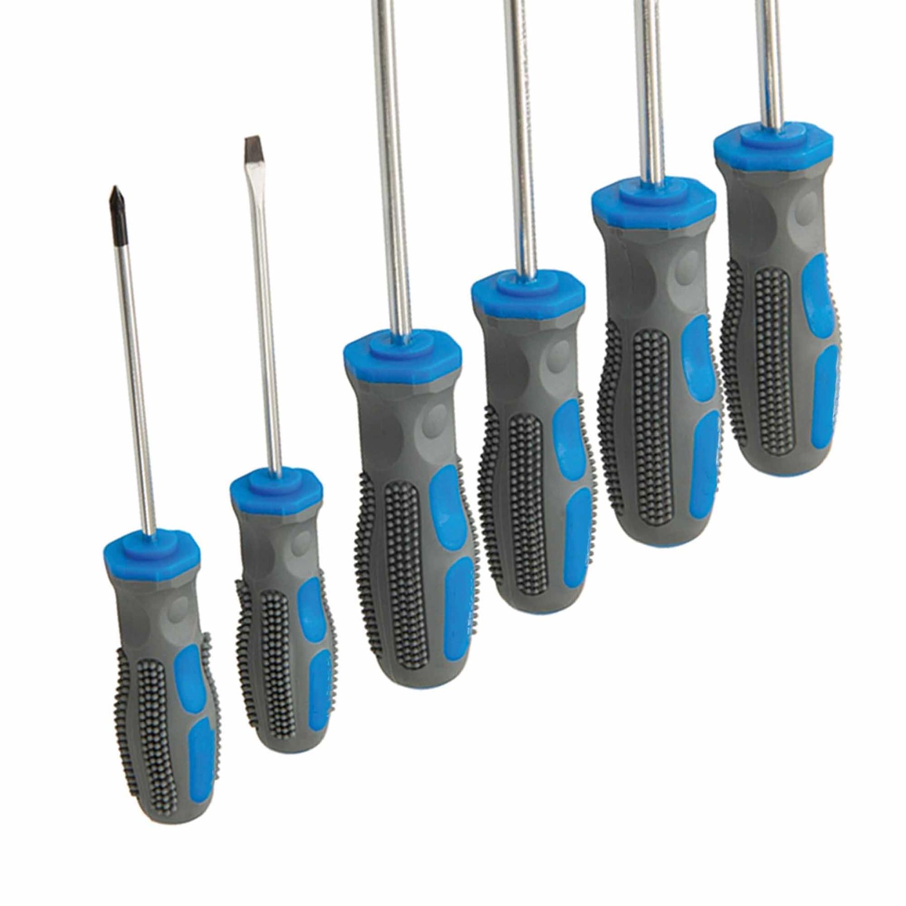 6Pce General Purpose Screwdriver Set Chrome Vanadium Soft-Grip Handles