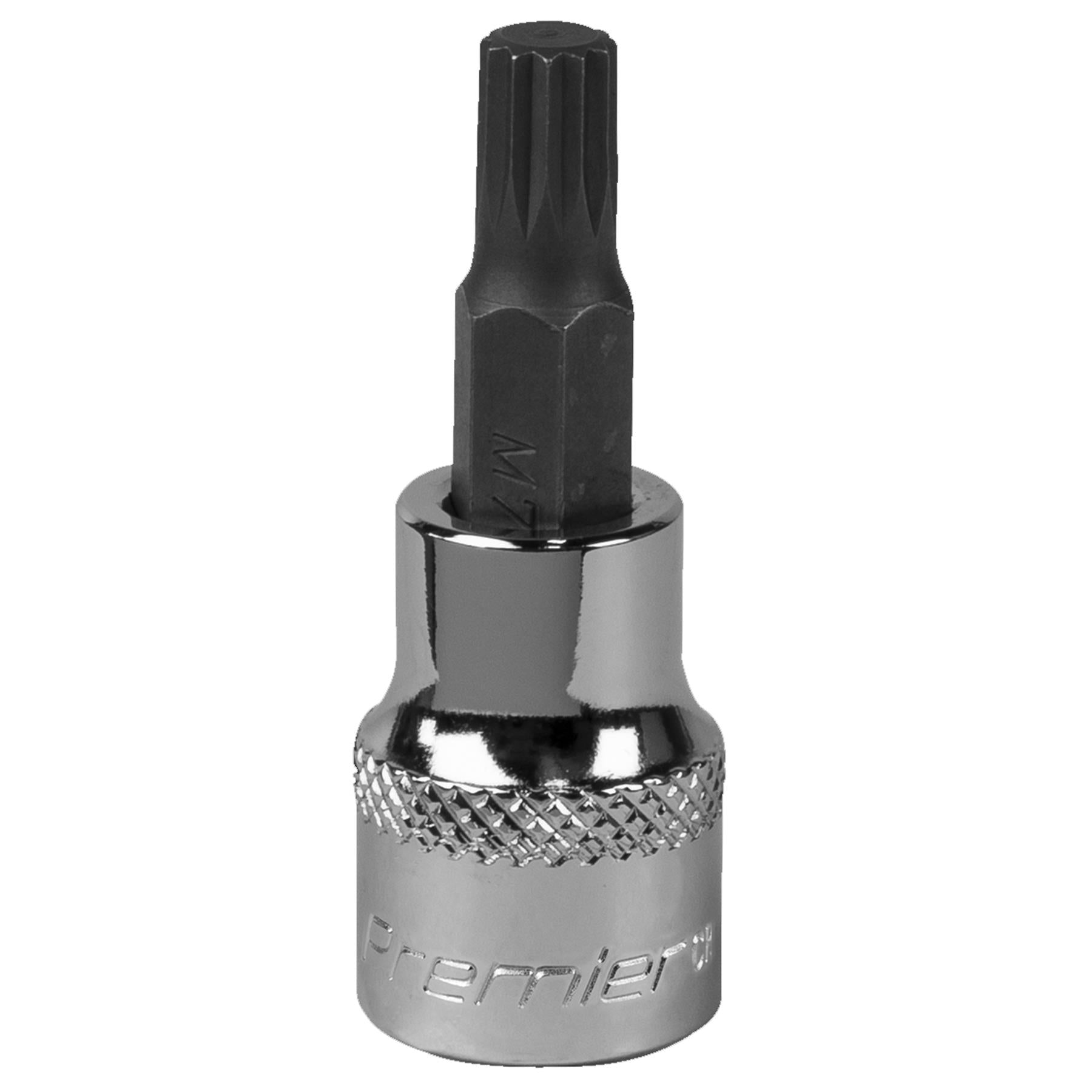 Sealey Spline Socket Bit M7 3/8"Sq Drive Chrome Vanadium steel