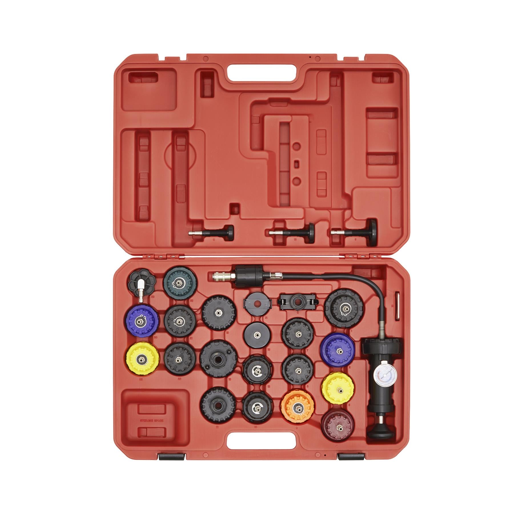 Sealey Cooling System Pressure Test Kit 25pc Quick Release Couplings