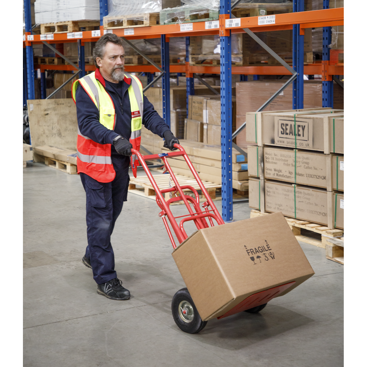 Sealey Sack Truck 3-in-1 with Pneumatic Tyres 250kg Capacity