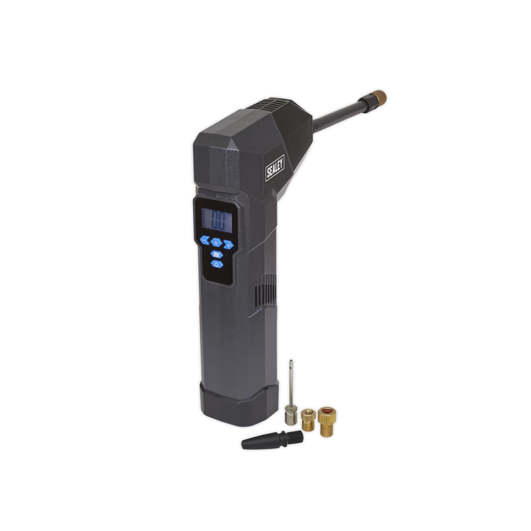 Sealey Compact R/Charge Tyre Inflator & Power Bank with Work Light