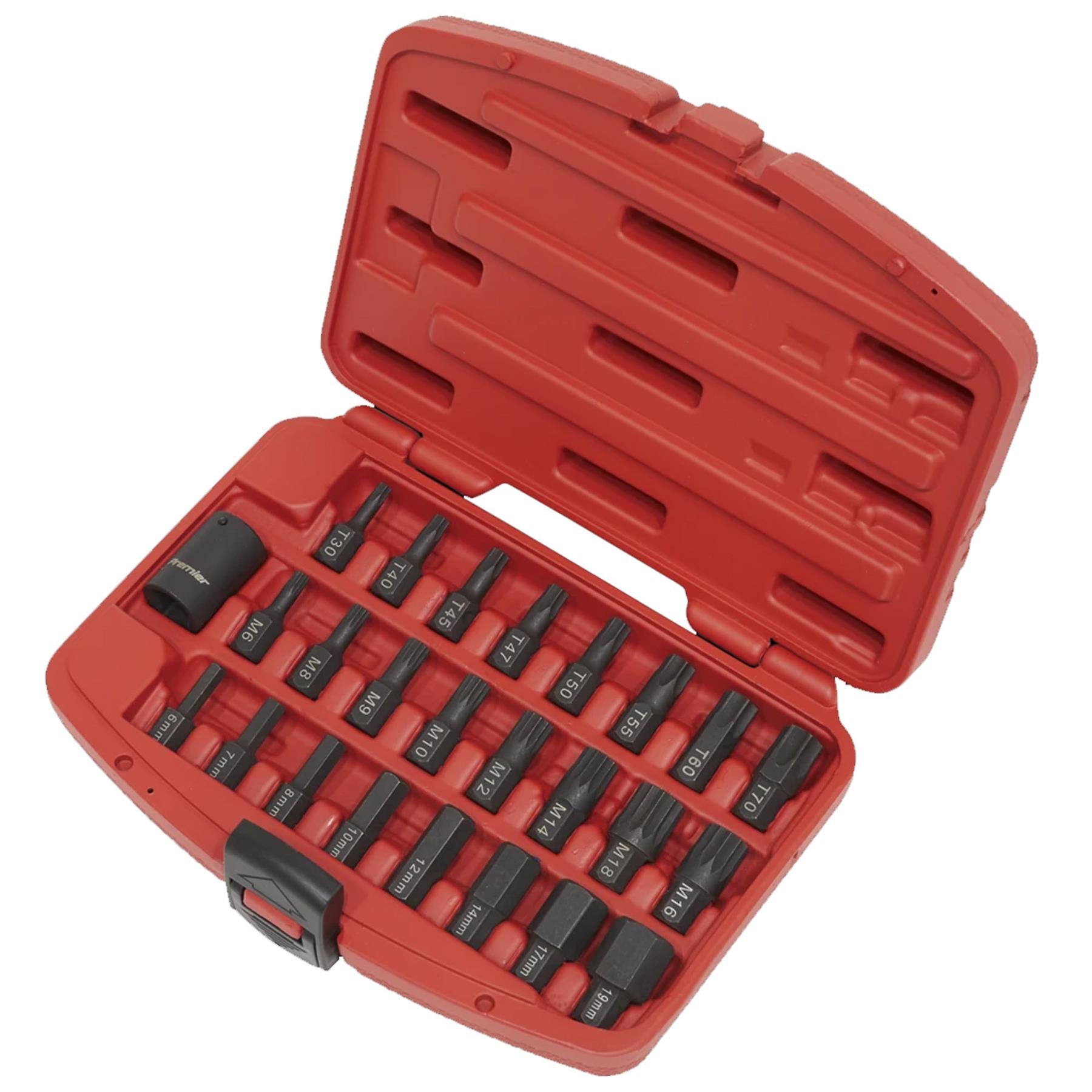 Sealey Impact TRX-Star*/Hex/Spline Bit Set 25pc 1/2"Sq Drive