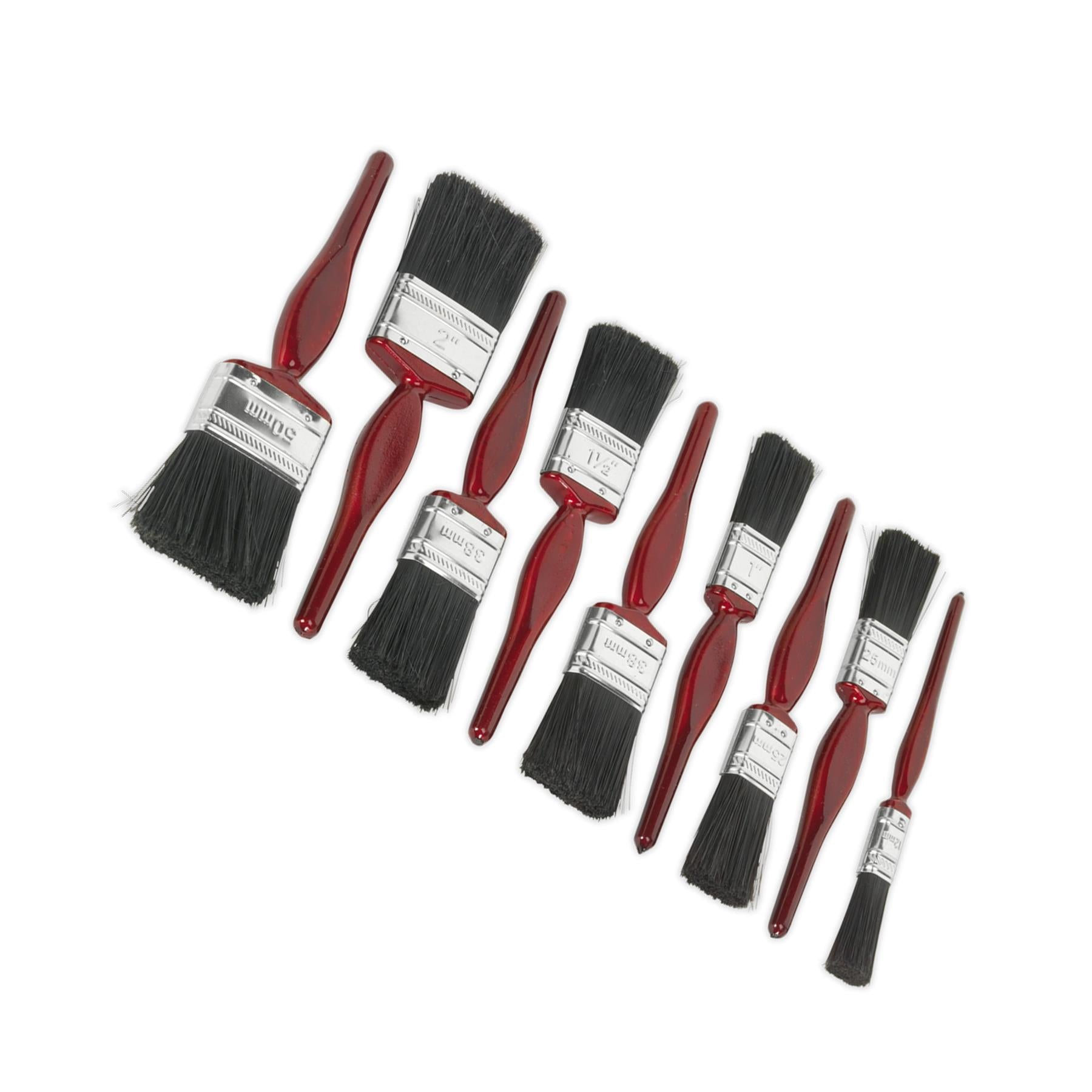 Sealey Pure Bristle Paint Brush Set 9pc