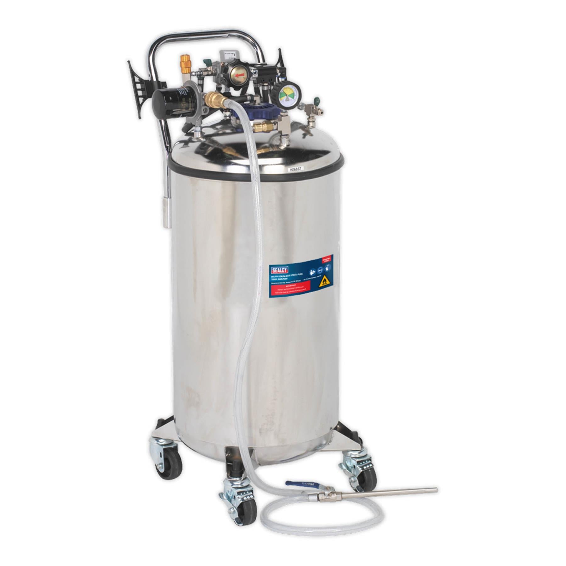 Sealey Fuel Tank Drainer 90L Stainless Steel