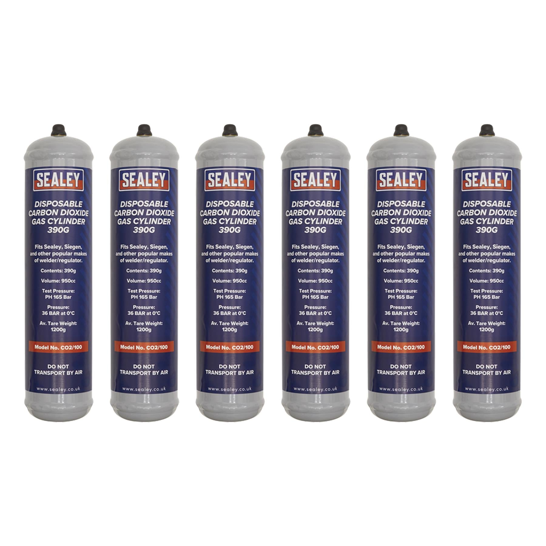 Sealey Gas Cylinder Disposable Carbon Dioxide 390g - Box of 12