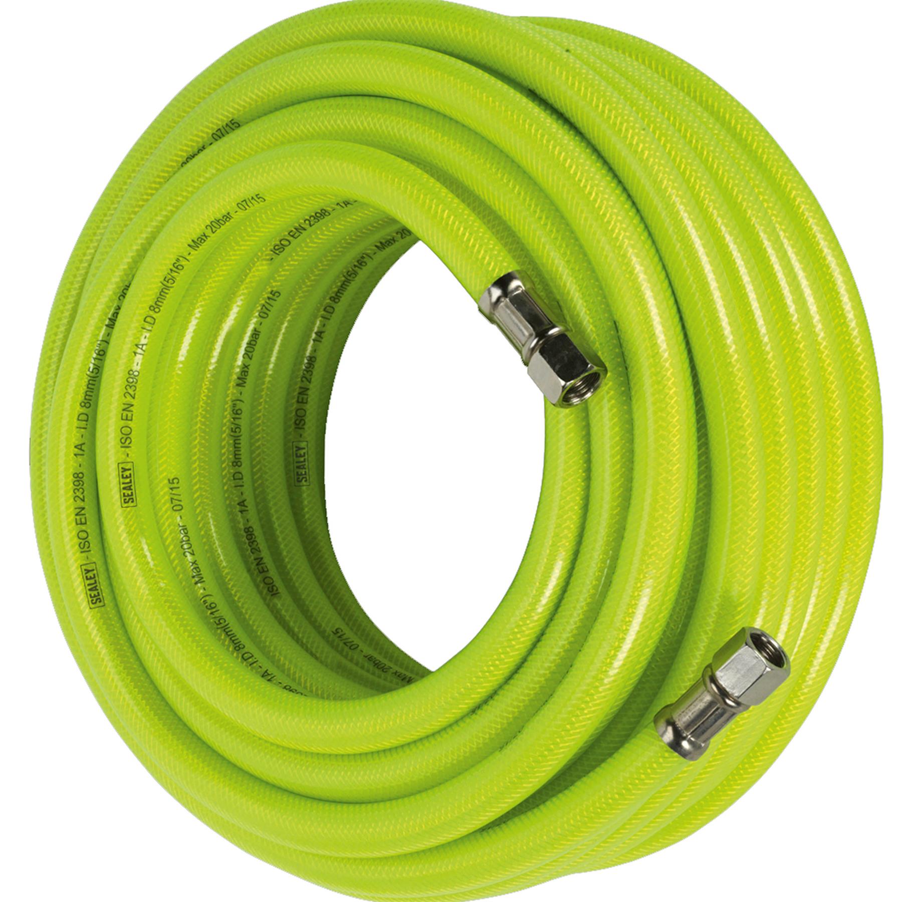 Sealey Air Hose High-Visibility 15m x �8mm with 1/4"BSP Unions