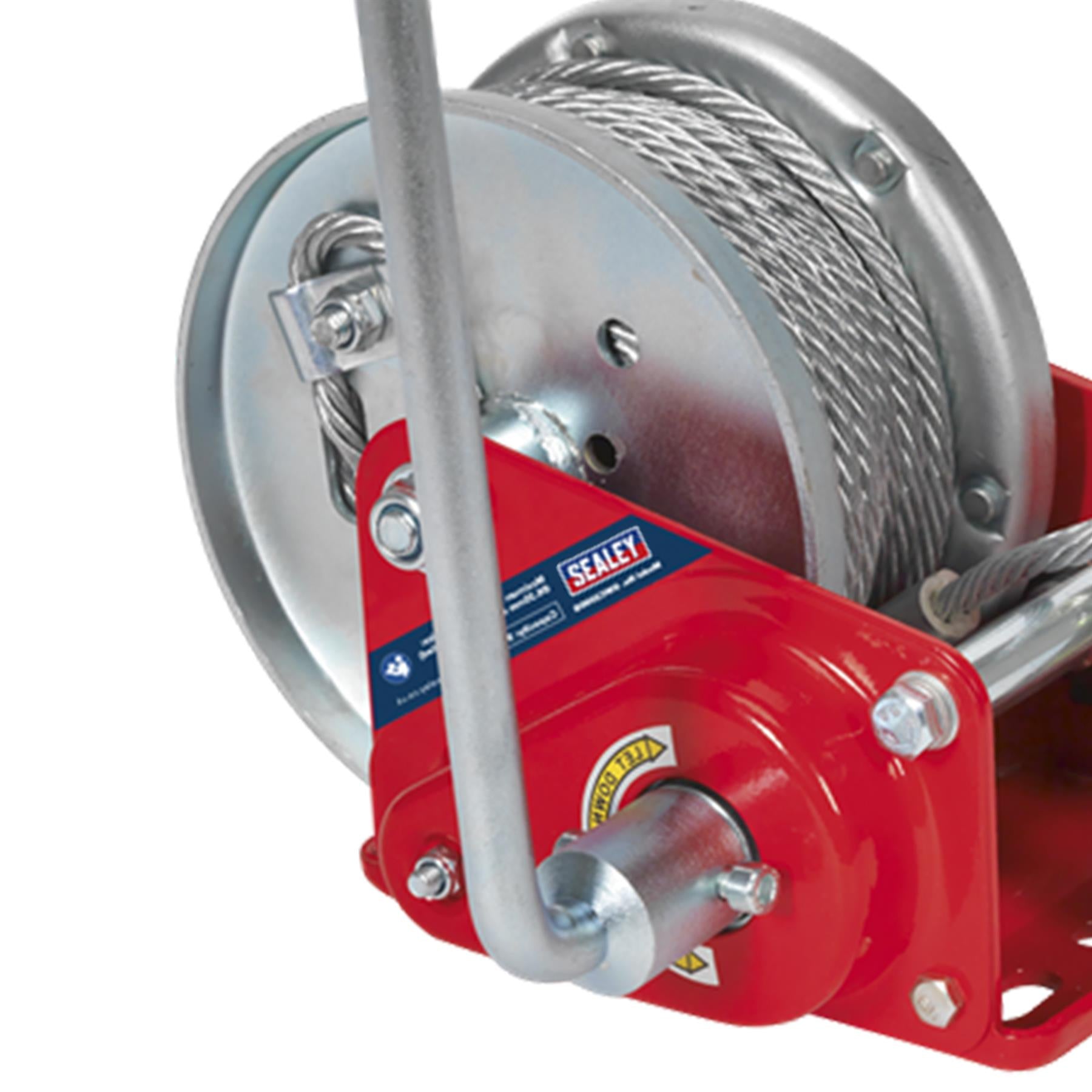 Sealey Geared Hand Winch with Brake & Cable 900kg Capacity