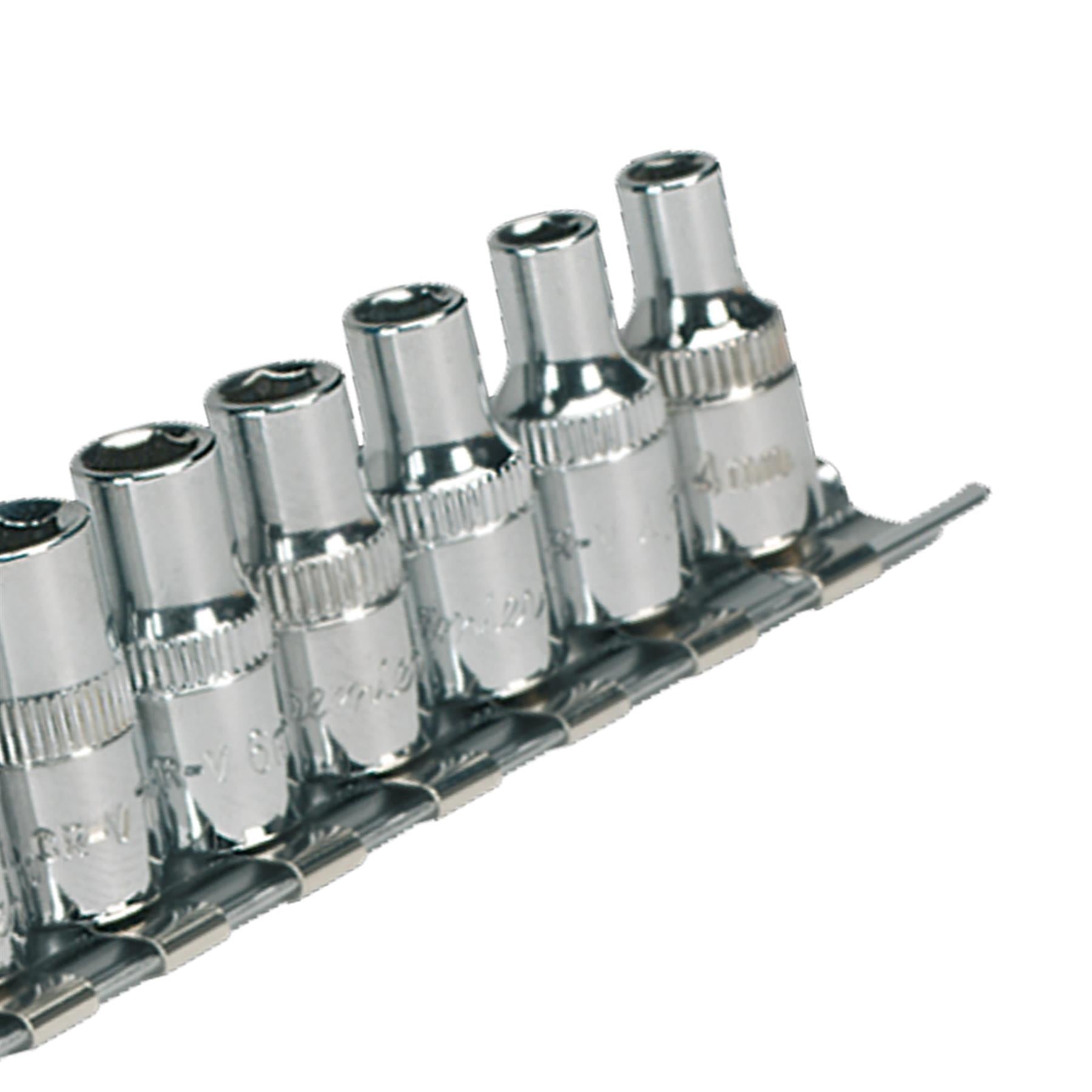Sealey Socket Set 13pc 1/4"Sq Drive WallDrive - Metric