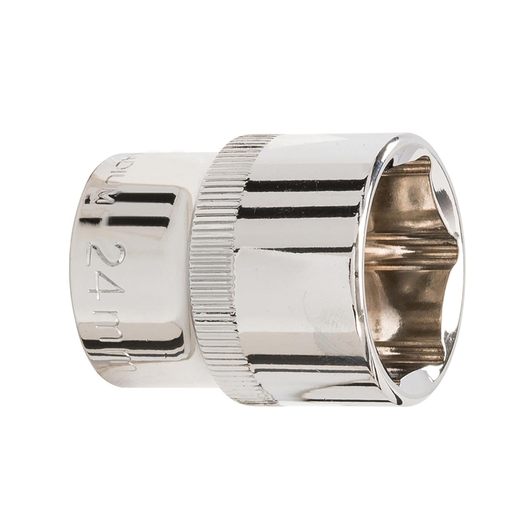 Socket 1/2" Drive Metric Hex Square 24mm Individual Hex Polished Crv Quality