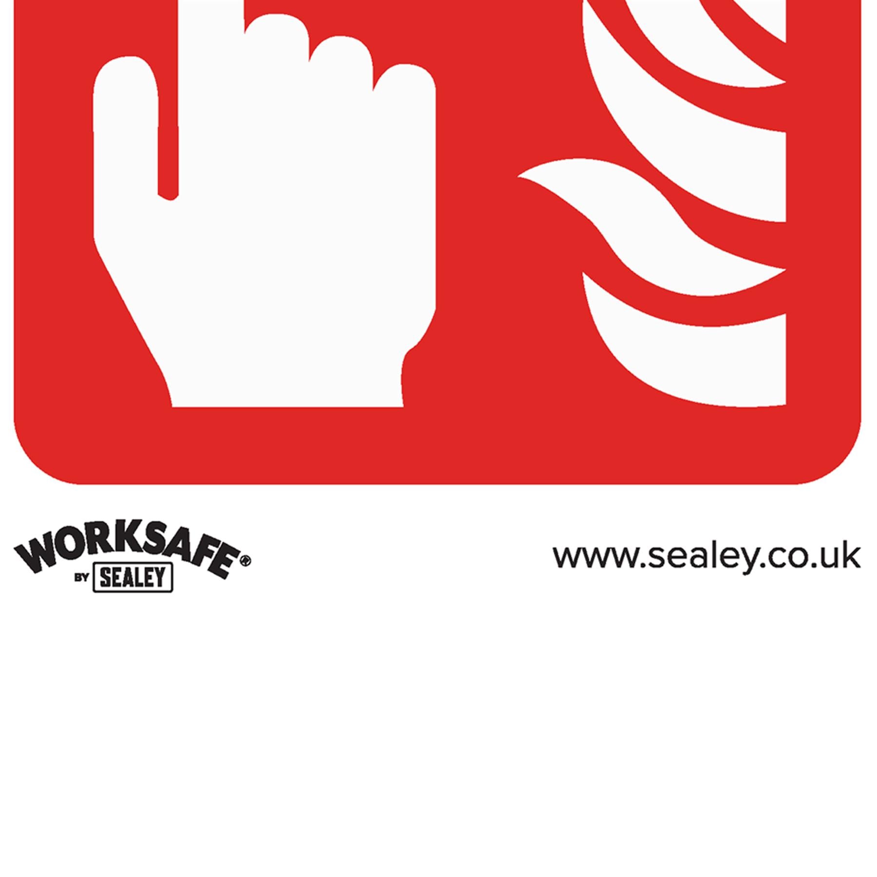 Sealey Safety Sign - Fire Alarm Symbol - Self-Adhes. - Pack of 10