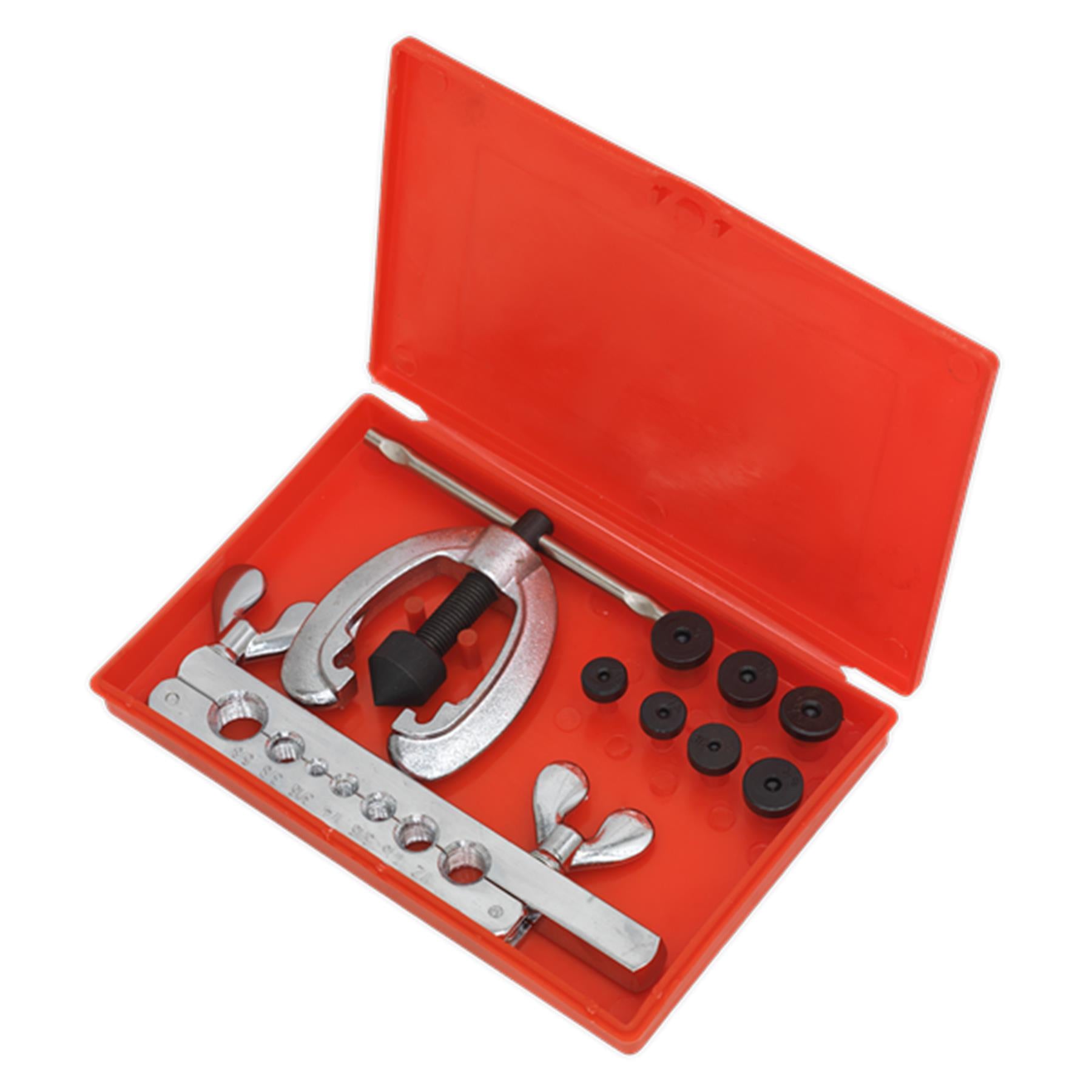 Sealey 9 Piece Brake Pipe Flaring Kit Fuel Repair Tool Set 3/16"-5/8" Dies AK505