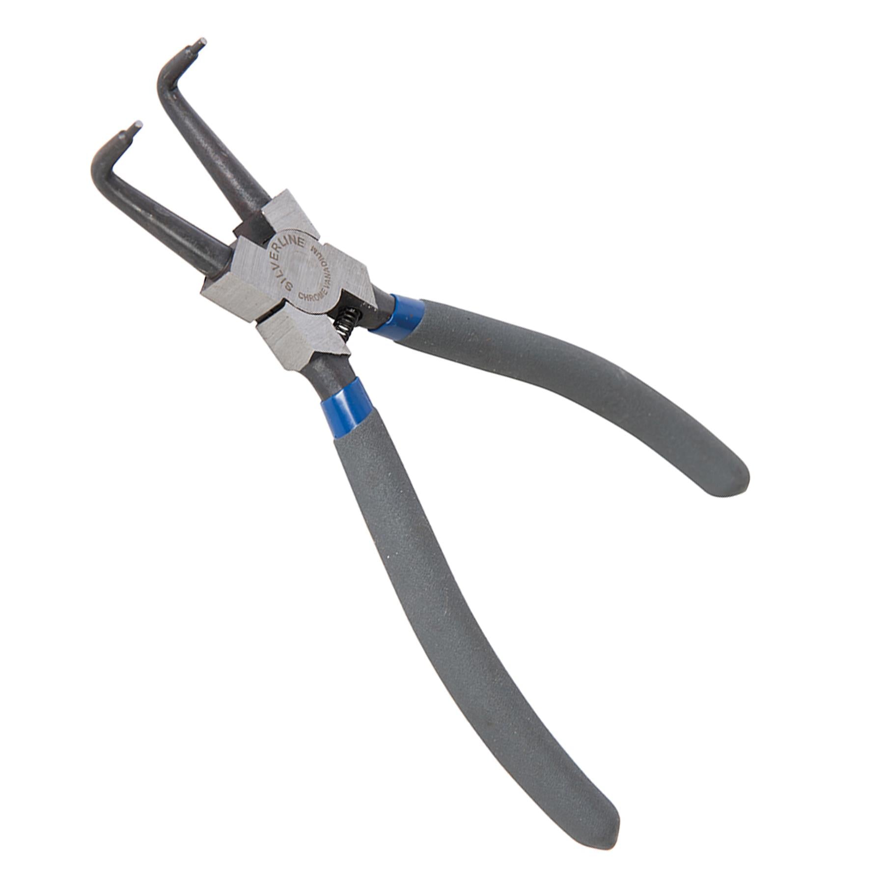 Bent Nose Internal Circlip Pliers 180mm Chrome Vanadium Tips Pvc Dipped Handles