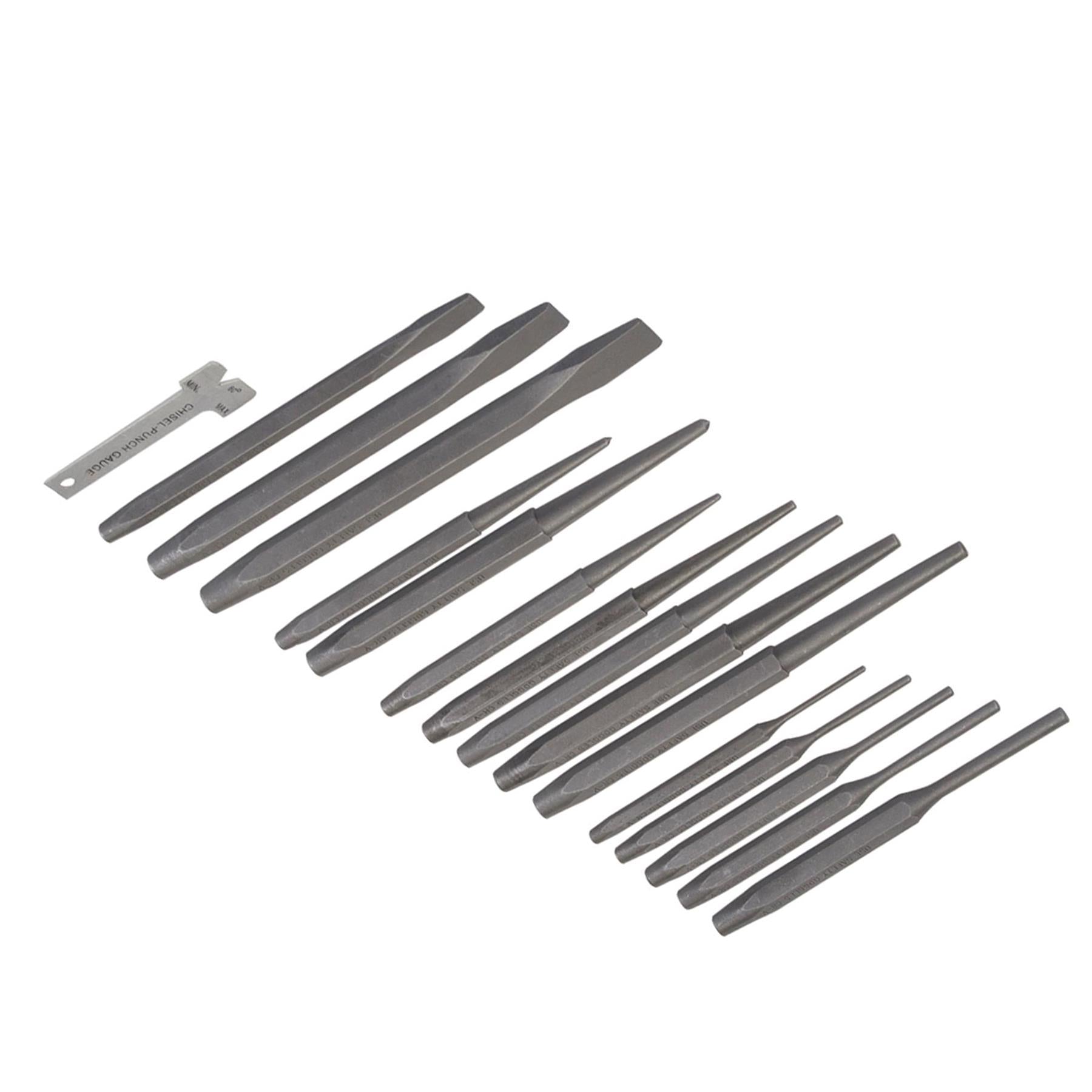 16Pce Punch & Chisel Set Mechanical Engineering Woodwork Carving DIY New