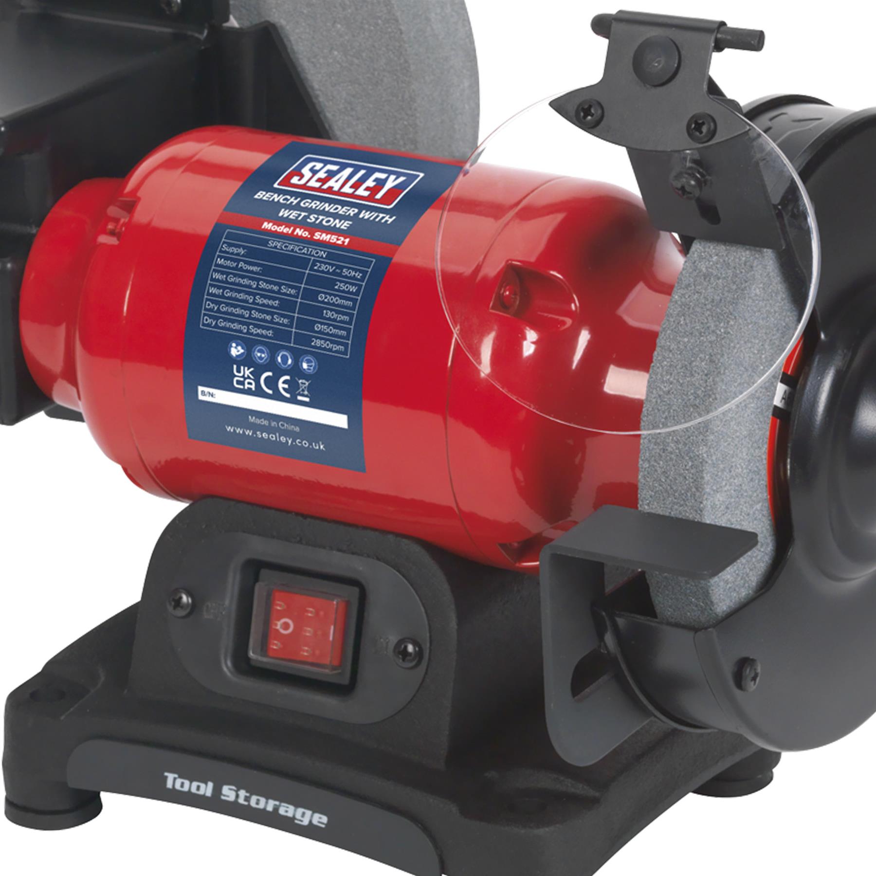 Sealey Bench Grinder Wet & Dry 200/150mm 250W/230V