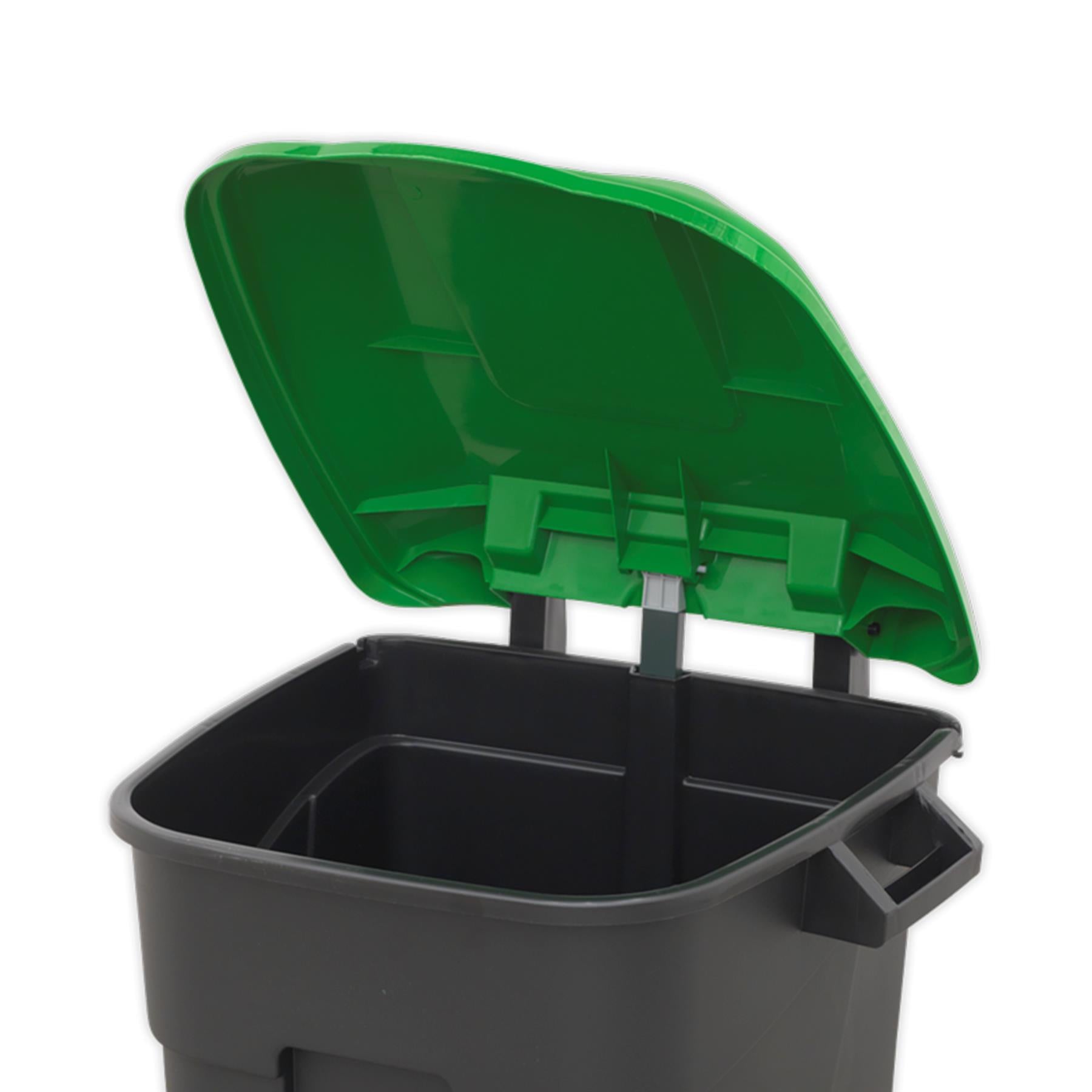 Sealey Refuse/Wheelie Bin with Foot Pedal 100L - Green