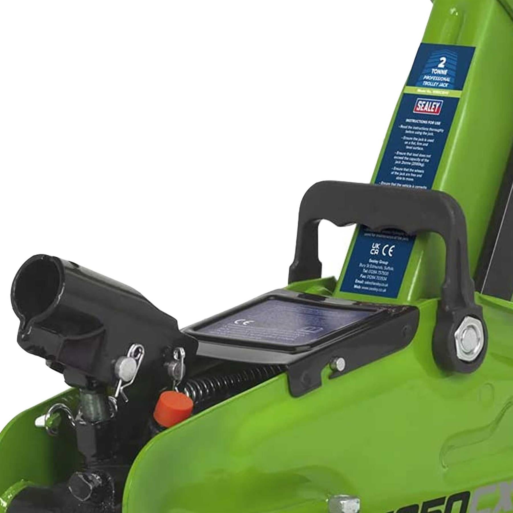 Sealey Trolley Jack 2tonne Short Chassis - Hi-Vis